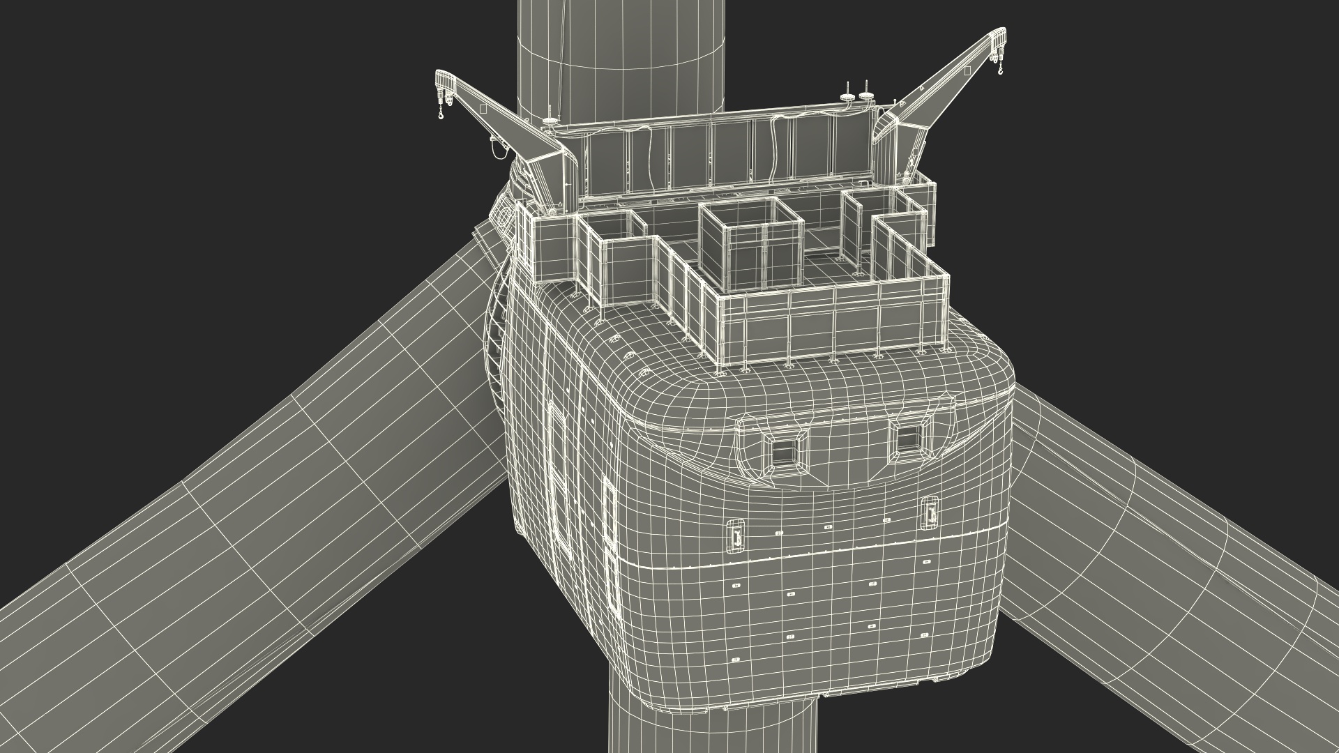 3D Crane Seasight Davits on Offshore Wind Turbine
