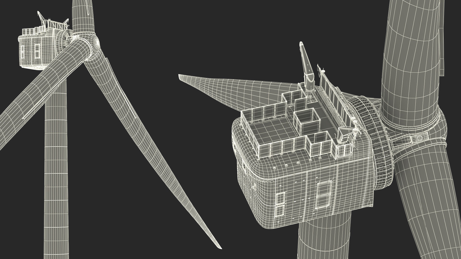 3D Crane Seasight Davits on Offshore Wind Turbine