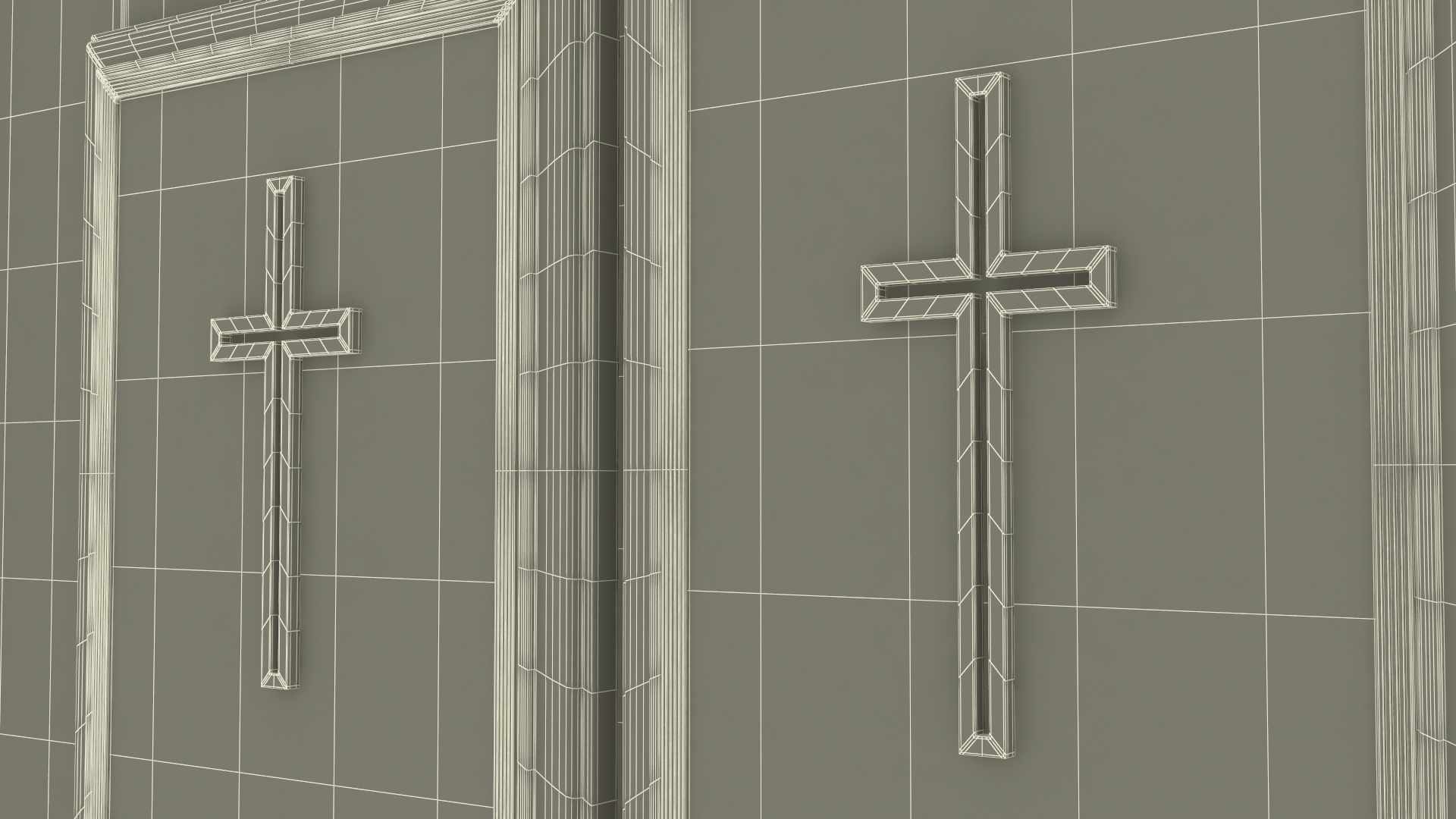 3D Church Candle Stand Wooden Corner Cabinet