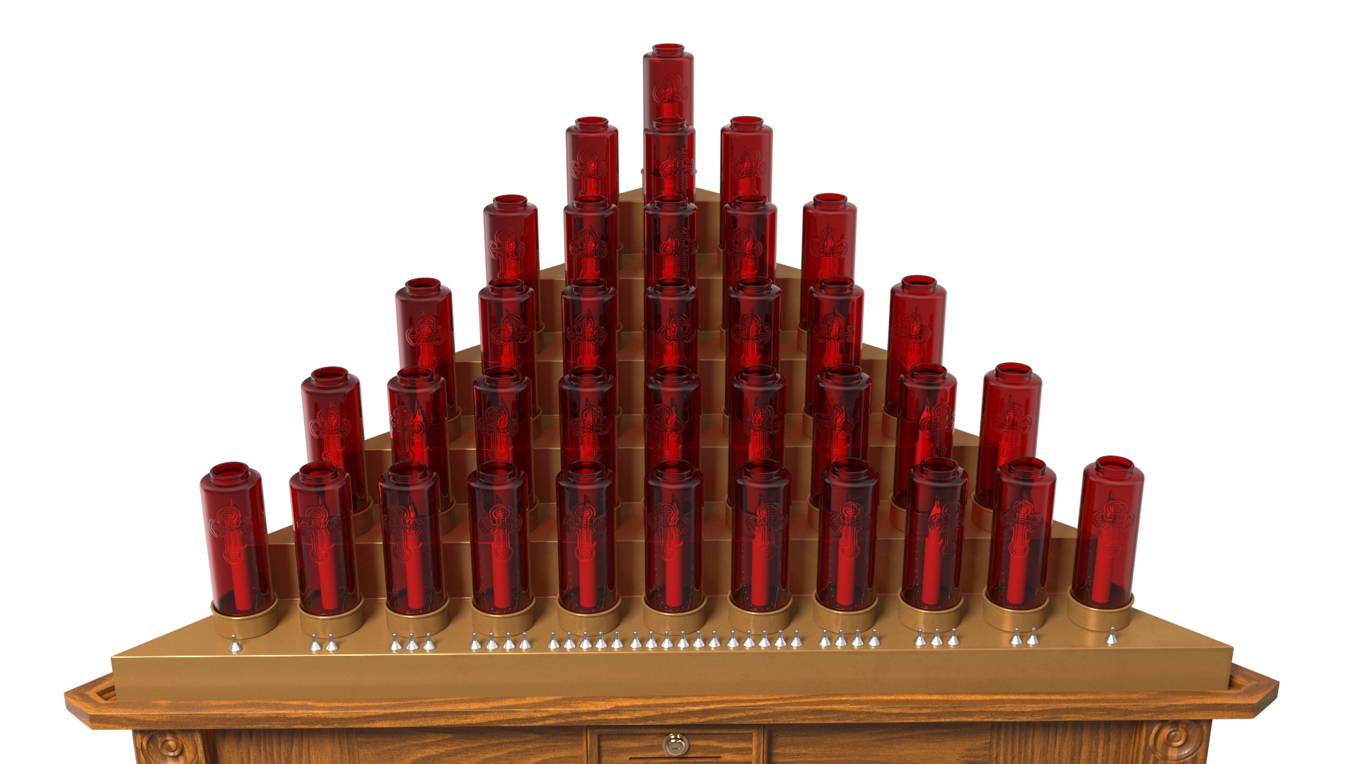 3D Church Candle Stand Wooden Corner Cabinet