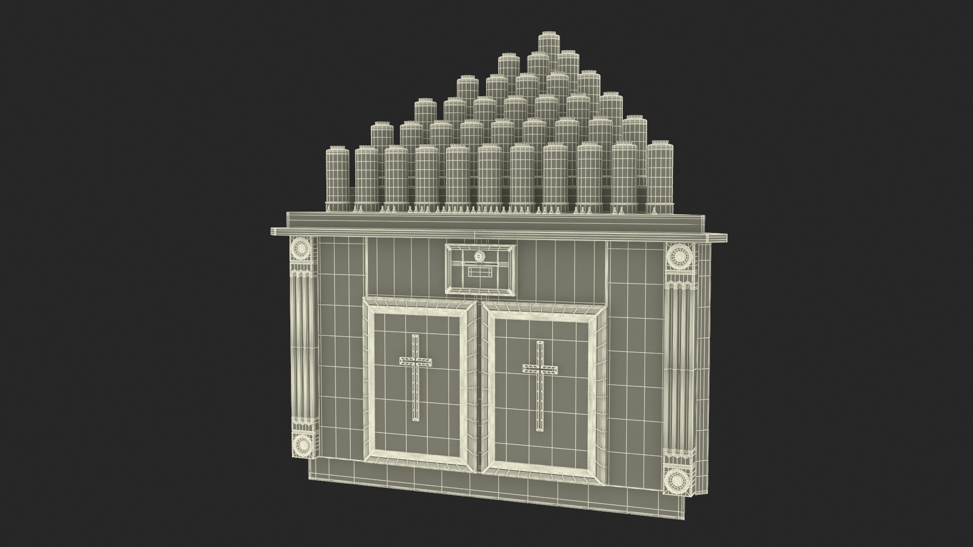 3D Church Candle Stand Wooden Corner Cabinet