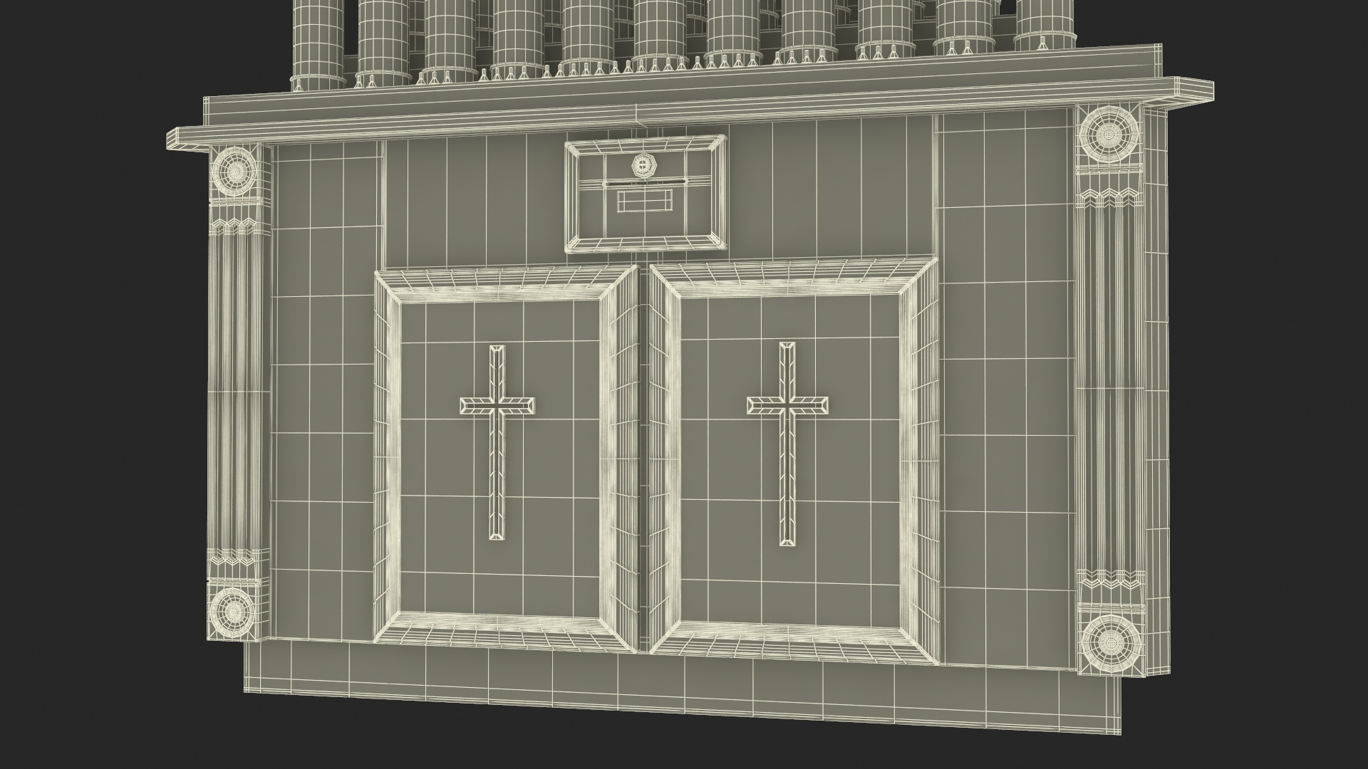 3D Church Candle Stand Wooden Corner Cabinet