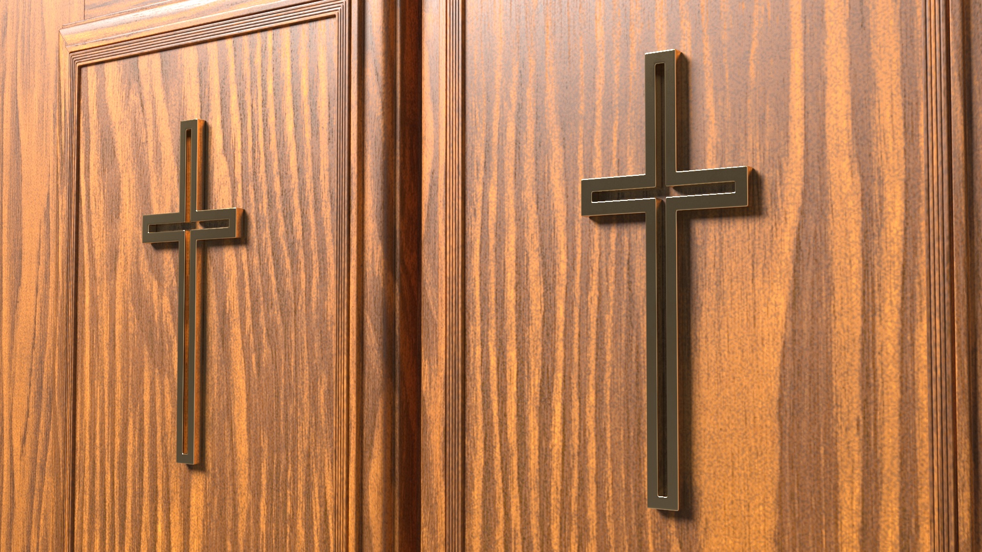 3D Church Candle Stand Wooden Corner Cabinet