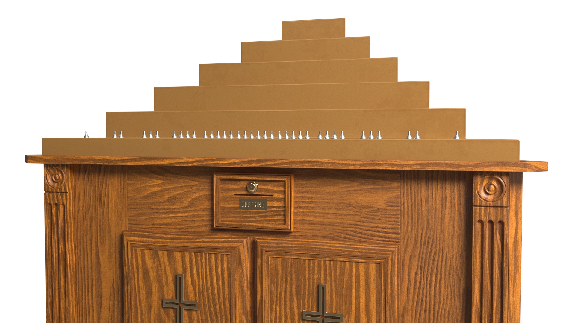 3D Church Candle Stand Wooden Corner Cabinet