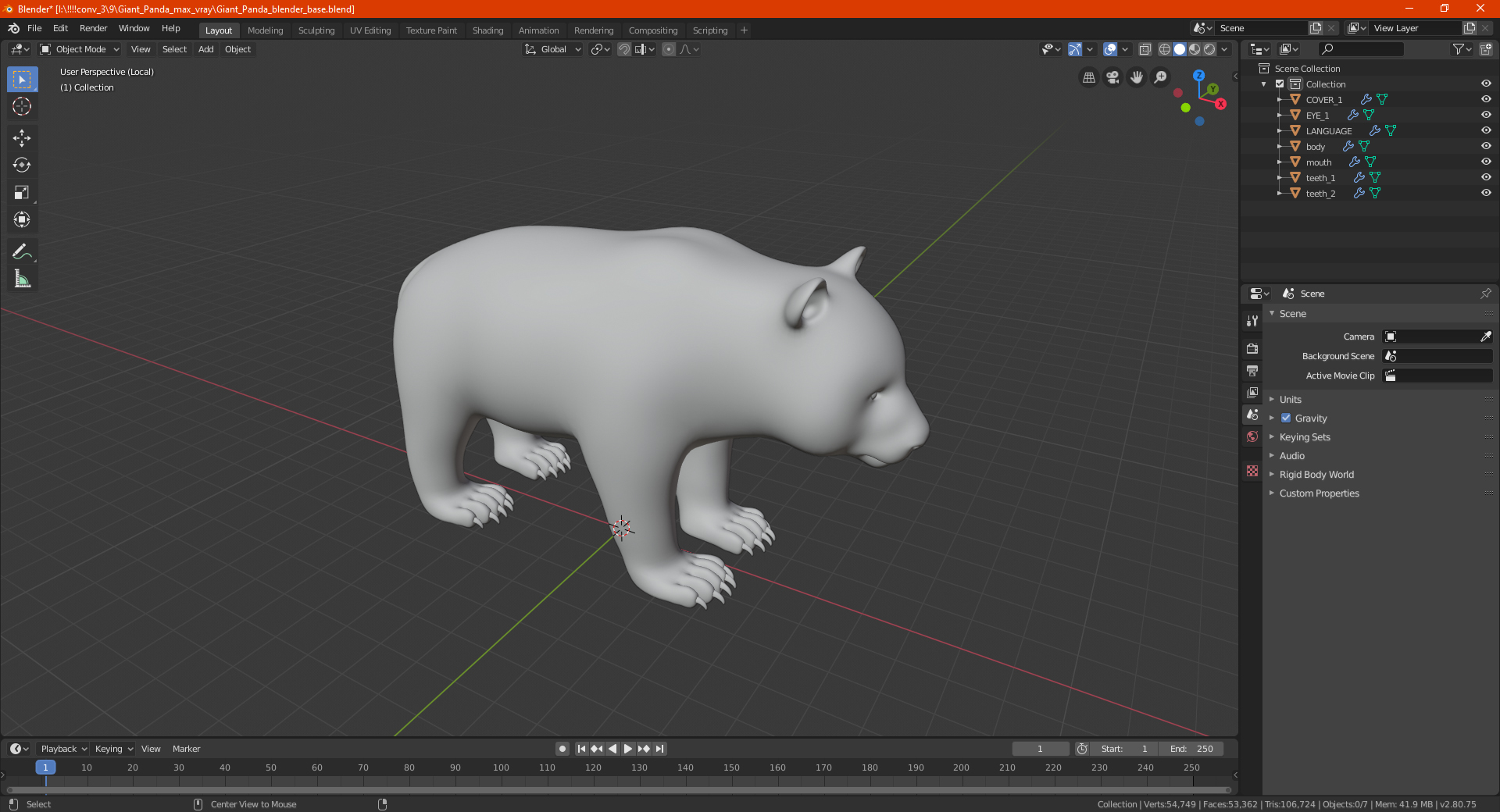 3D Giant Panda