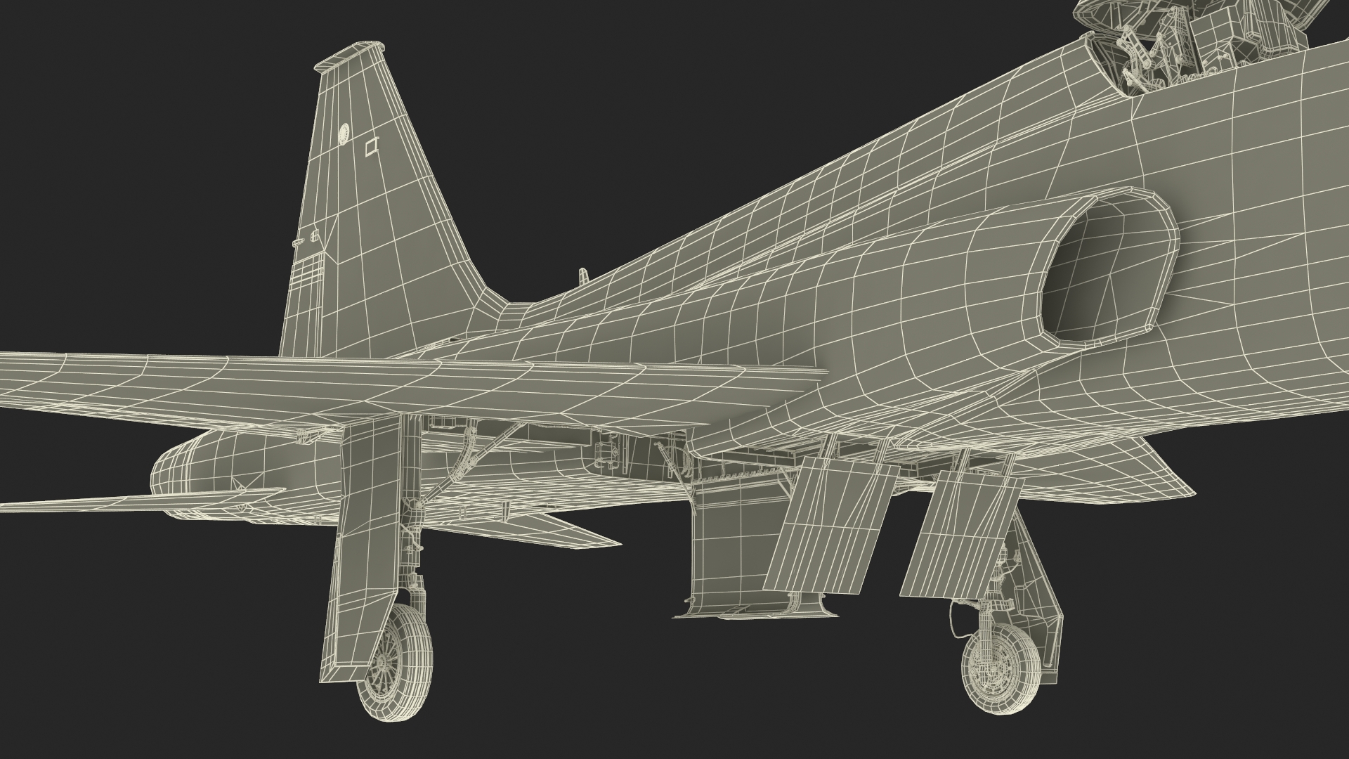Two-seat Supersonic Jet Trainer Grey Rigged for Cinema 4D 3D