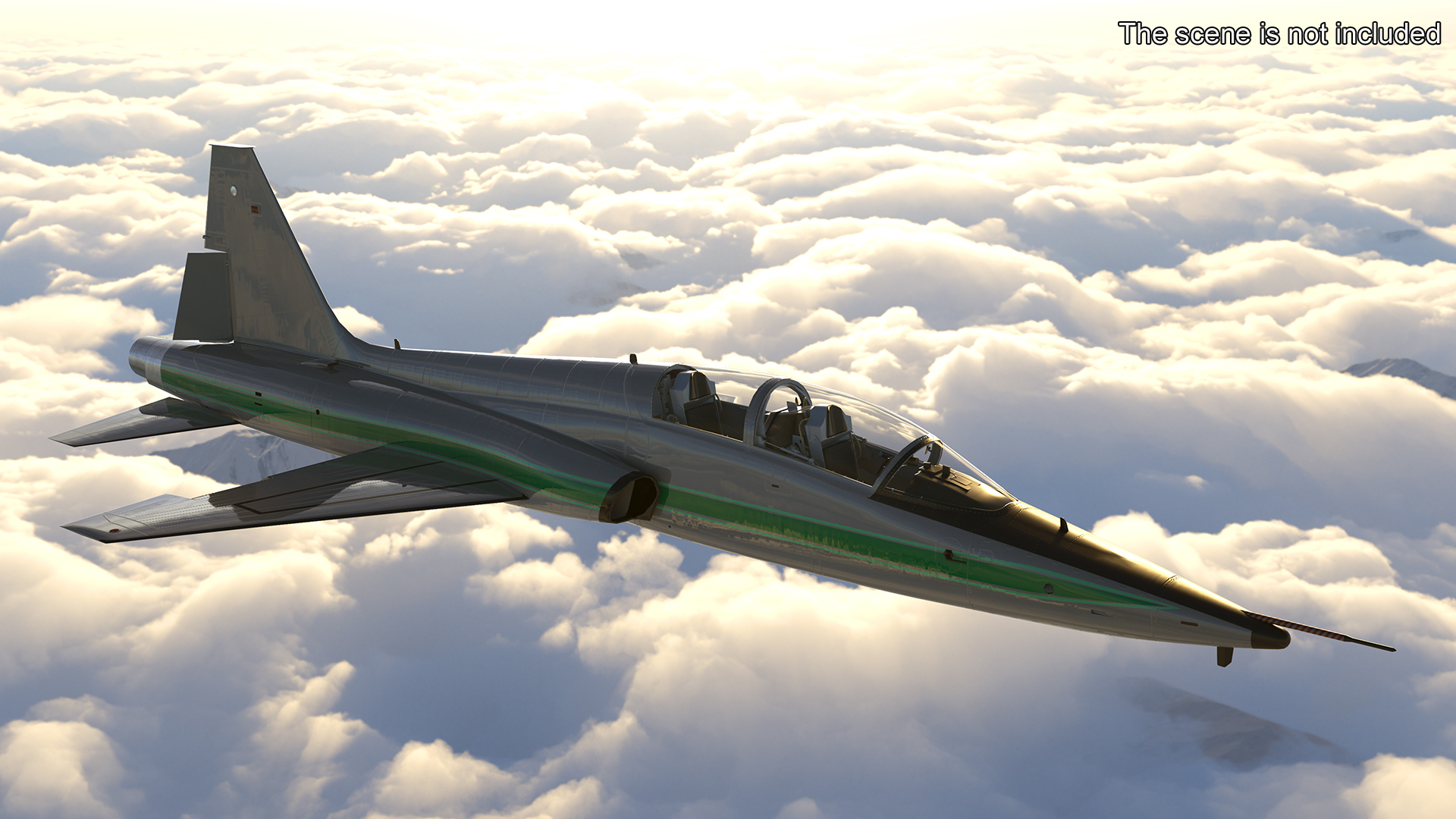 Two-seat Supersonic Jet Trainer Grey Rigged for Cinema 4D 3D