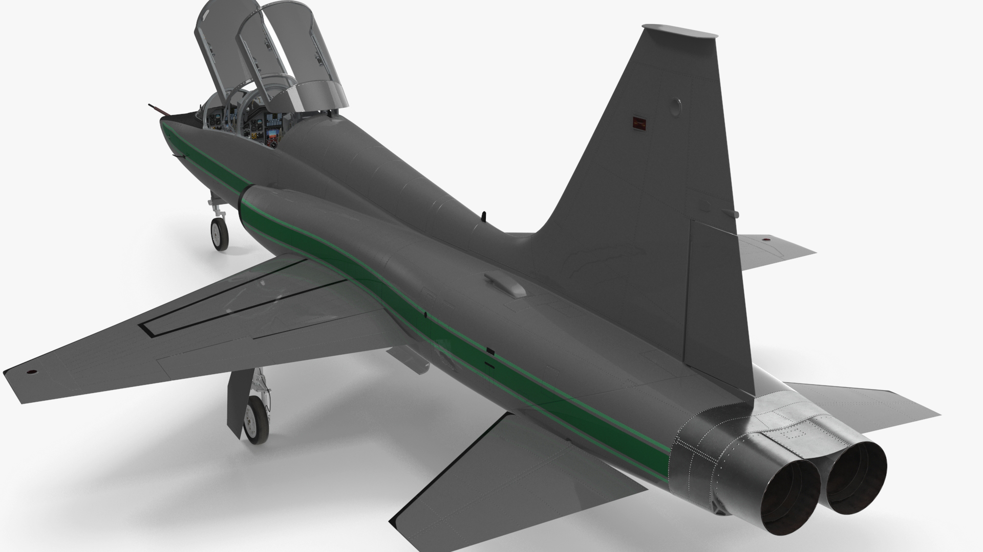 Two-seat Supersonic Jet Trainer Grey Rigged for Cinema 4D 3D
