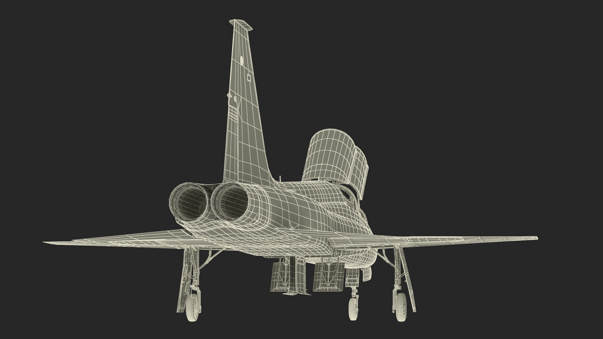 Two-seat Supersonic Jet Trainer Grey Rigged for Cinema 4D 3D