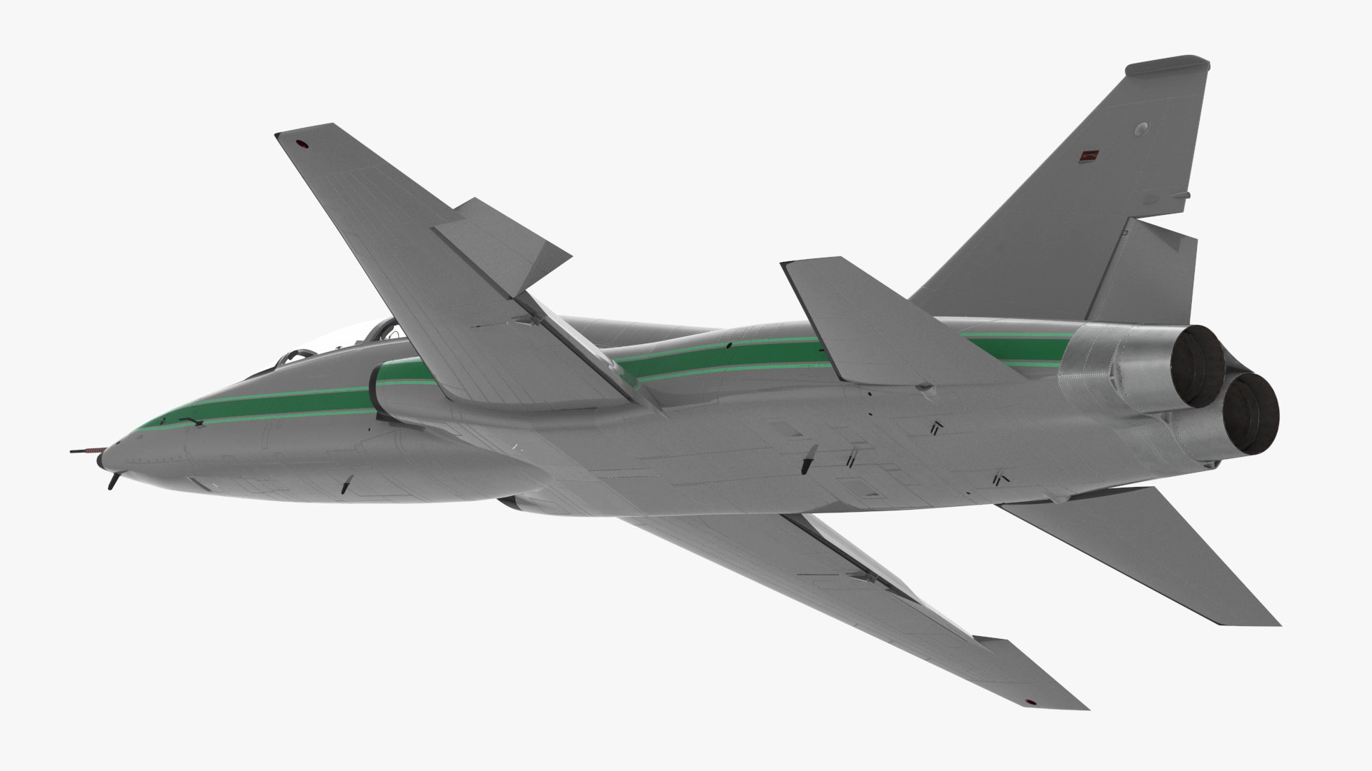 Two-seat Supersonic Jet Trainer Grey Rigged for Cinema 4D 3D