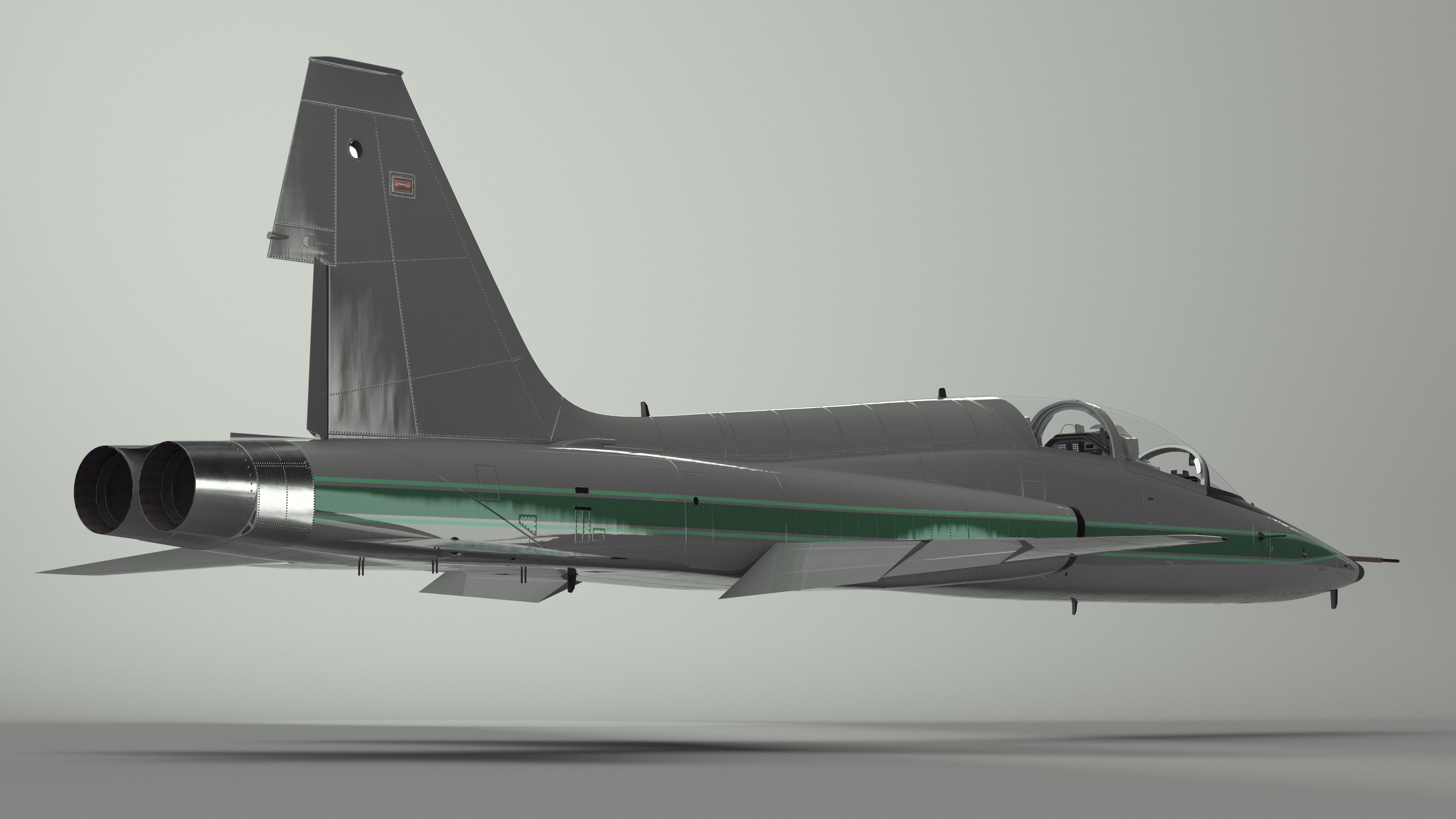 Two-seat Supersonic Jet Trainer Grey Rigged for Cinema 4D 3D