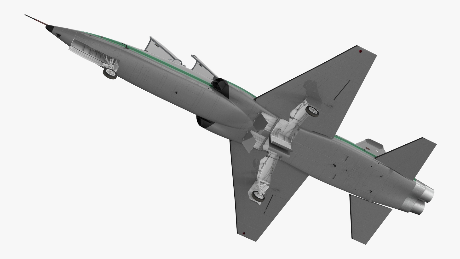 Two-seat Supersonic Jet Trainer Grey Rigged for Cinema 4D 3D