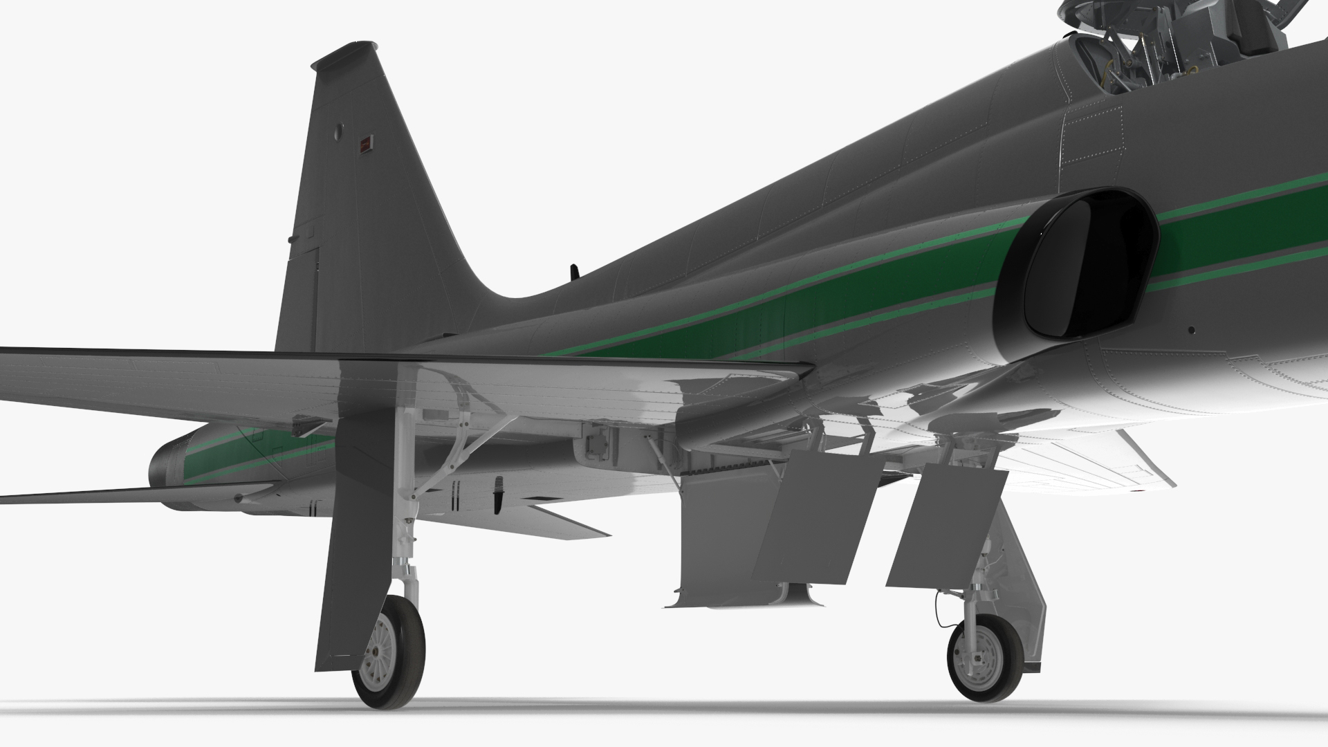 Two-seat Supersonic Jet Trainer Grey Rigged for Cinema 4D 3D