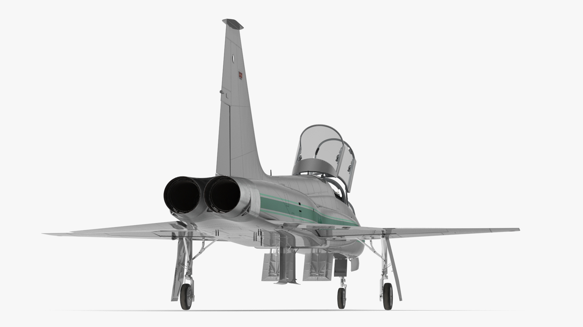 Two-seat Supersonic Jet Trainer Grey Rigged for Cinema 4D 3D