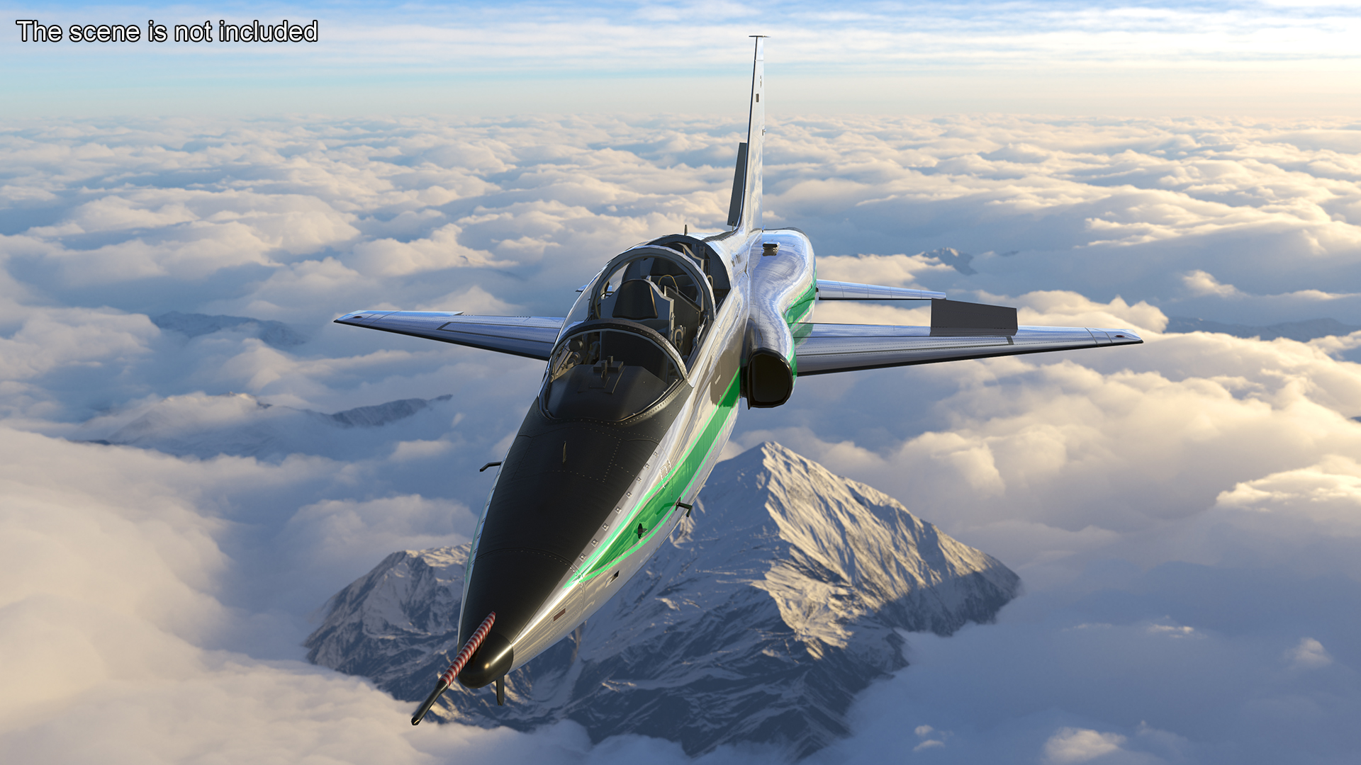 Two-seat Supersonic Jet Trainer Grey Rigged for Cinema 4D 3D