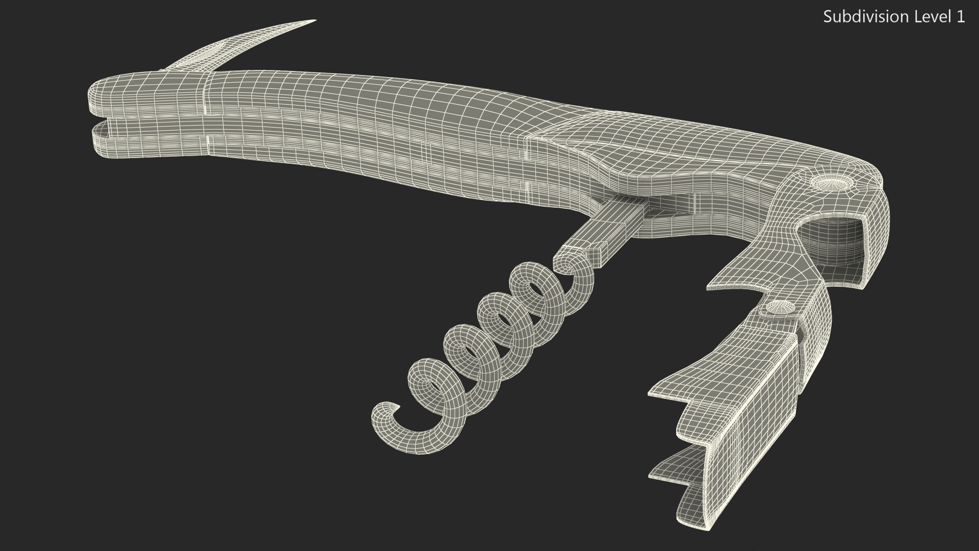 Waiters Corkscrew Wood Handle 3D model
