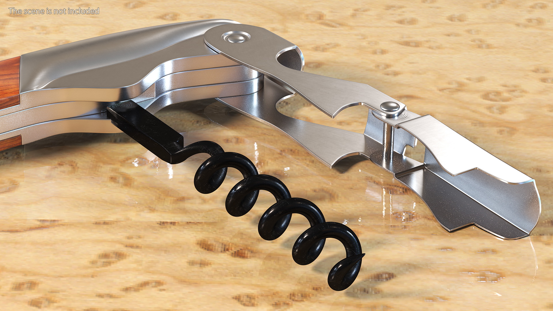 Waiters Corkscrew Wood Handle 3D model