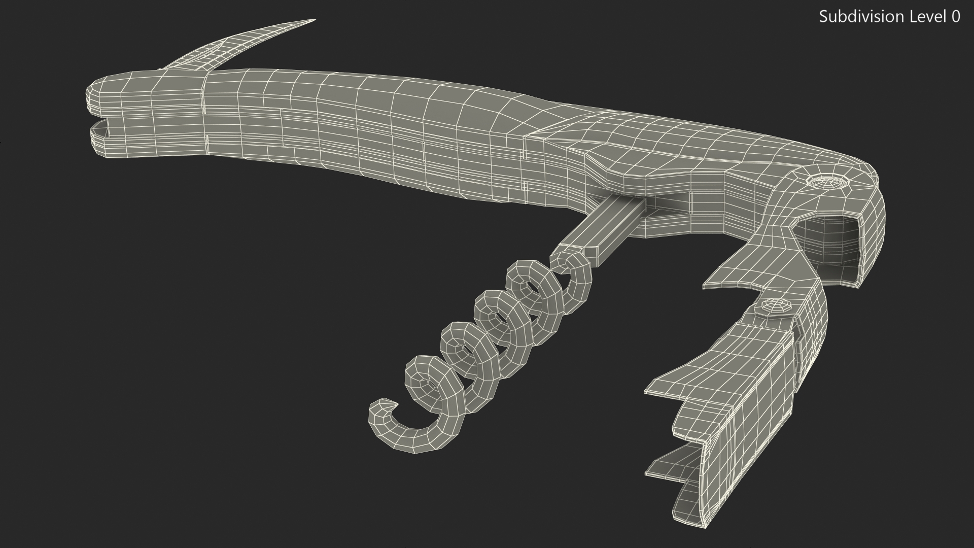 Waiters Corkscrew Wood Handle 3D model