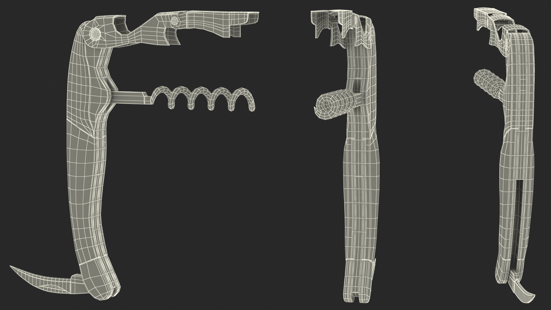 Waiters Corkscrew Wood Handle 3D model