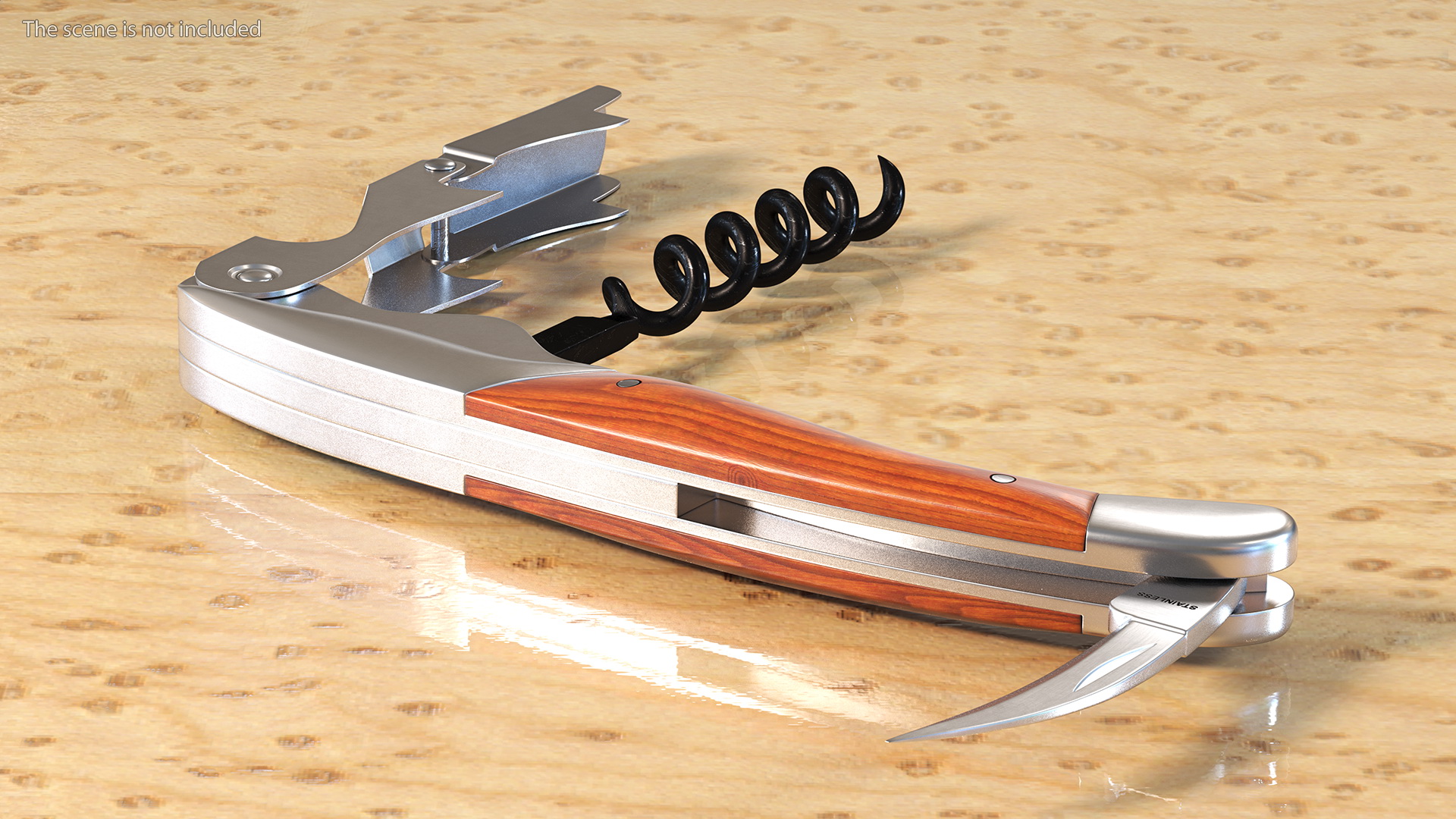 Waiters Corkscrew Wood Handle 3D model