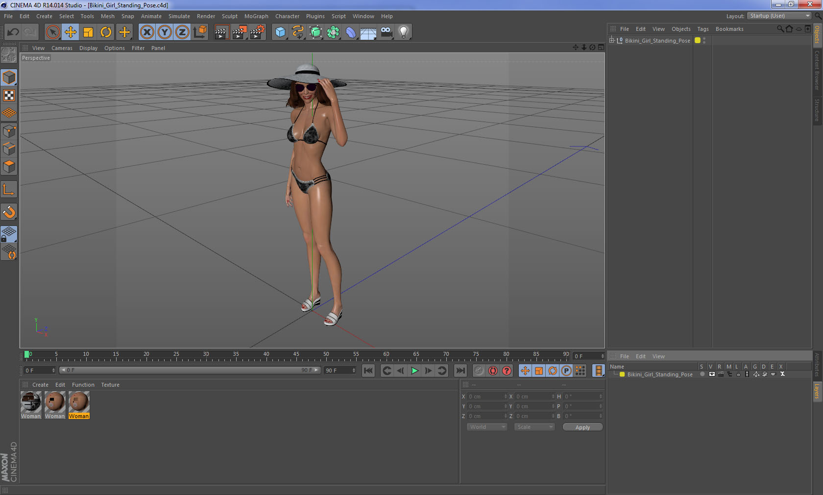 3D model Bikini Girl Standing Pose