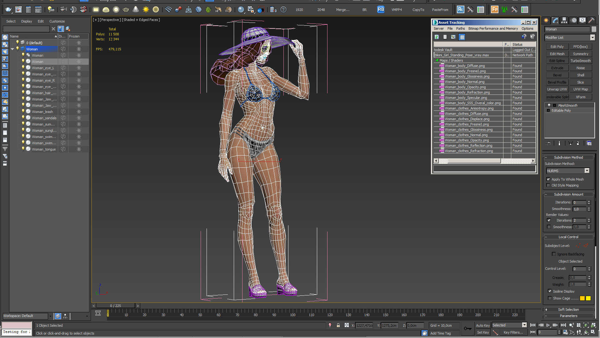 3D model Bikini Girl Standing Pose