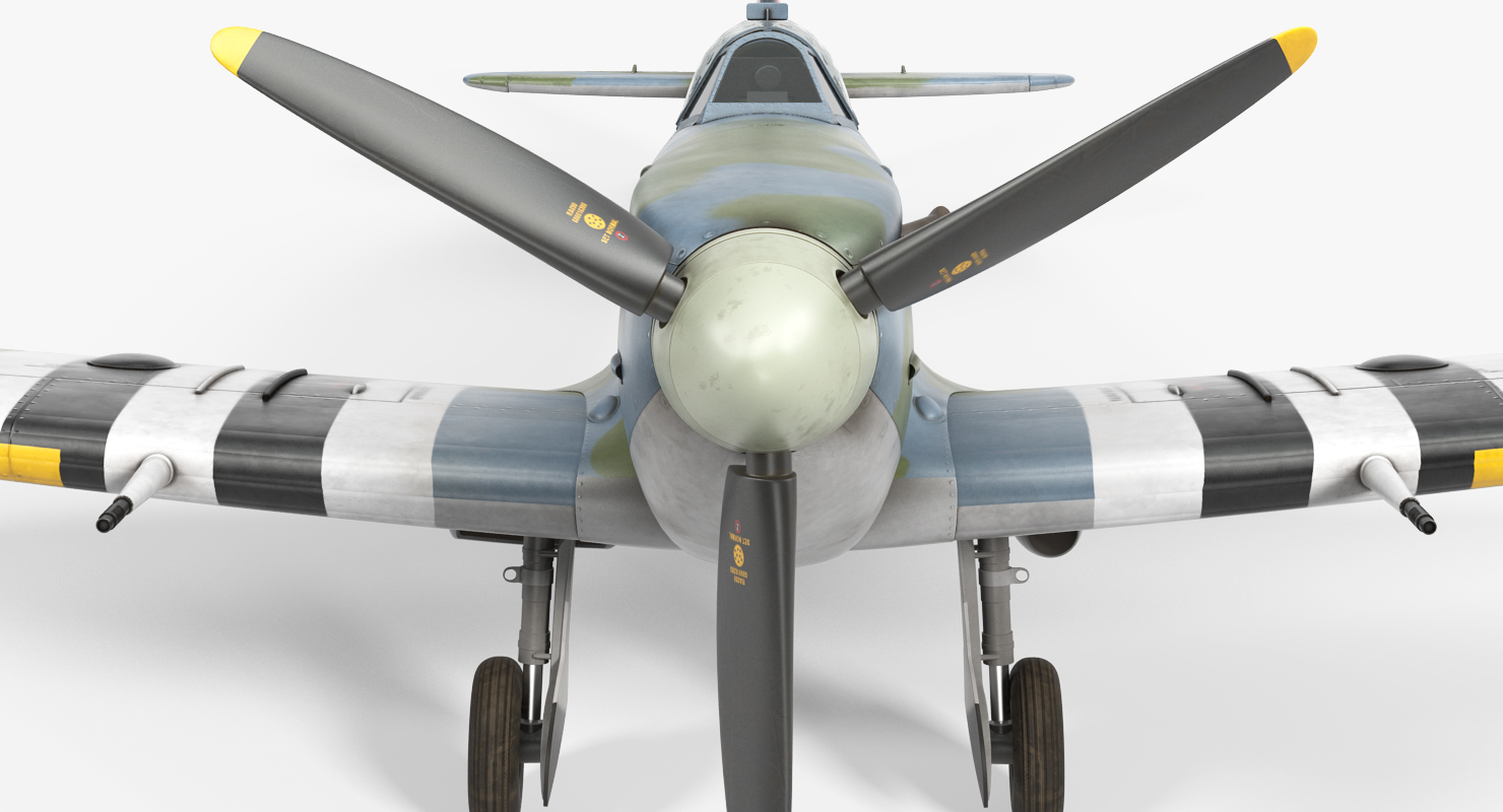 3D model Royal Air Force Fighter Supermarine Spitfire LF Mk IX Rigged