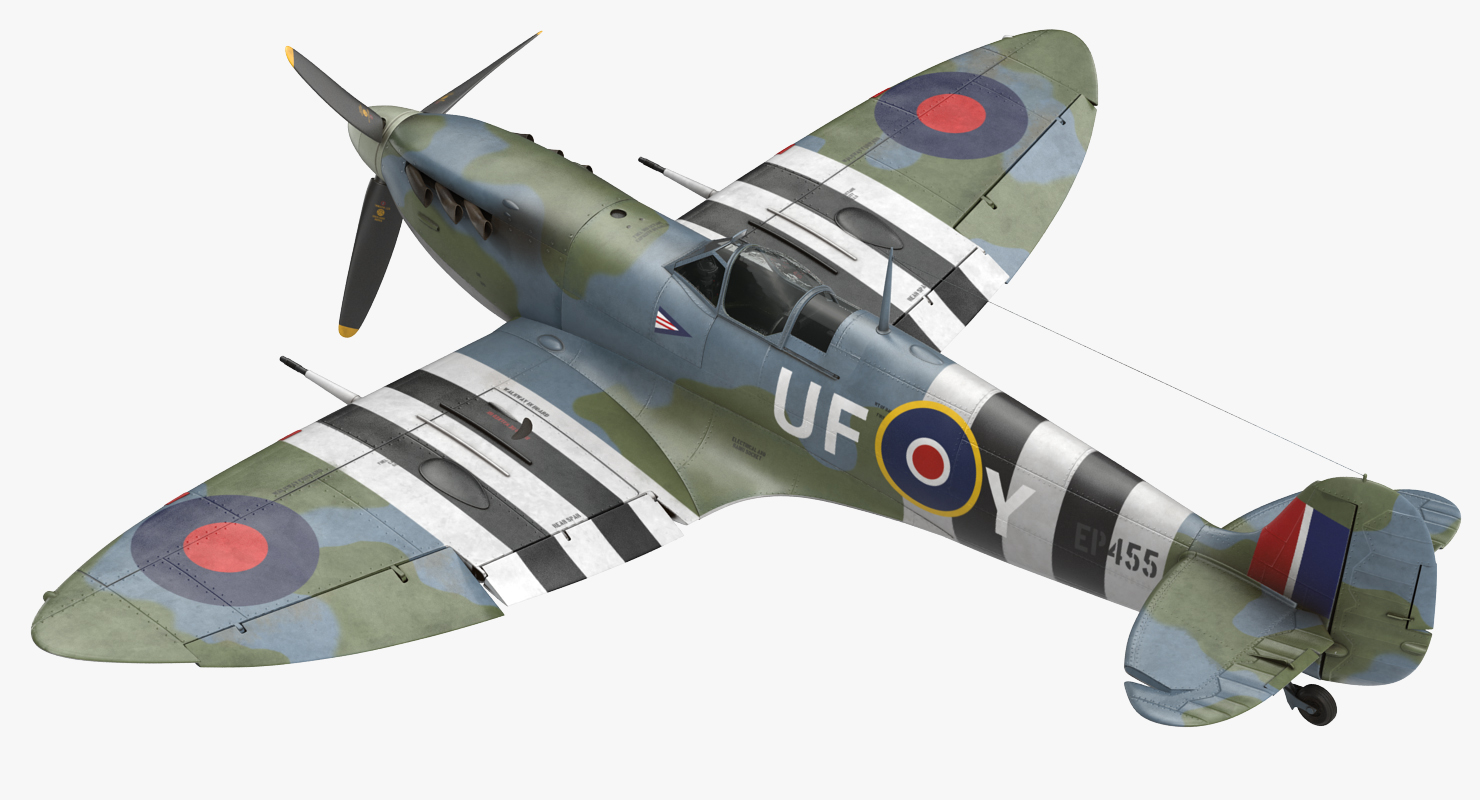 3D model Royal Air Force Fighter Supermarine Spitfire LF Mk IX Rigged