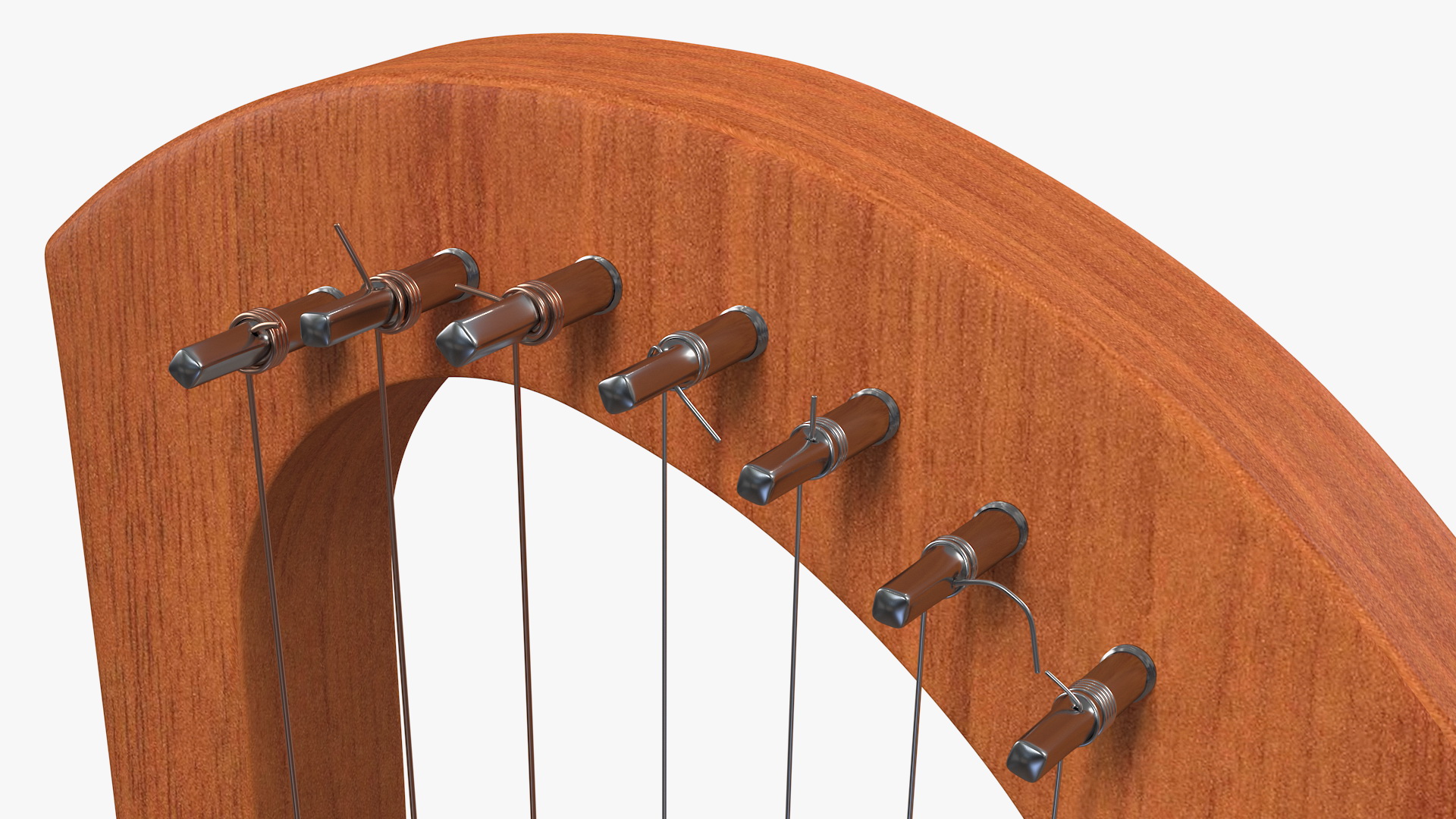 3D Donner DLH 001 Lyre Harp Mahogany model