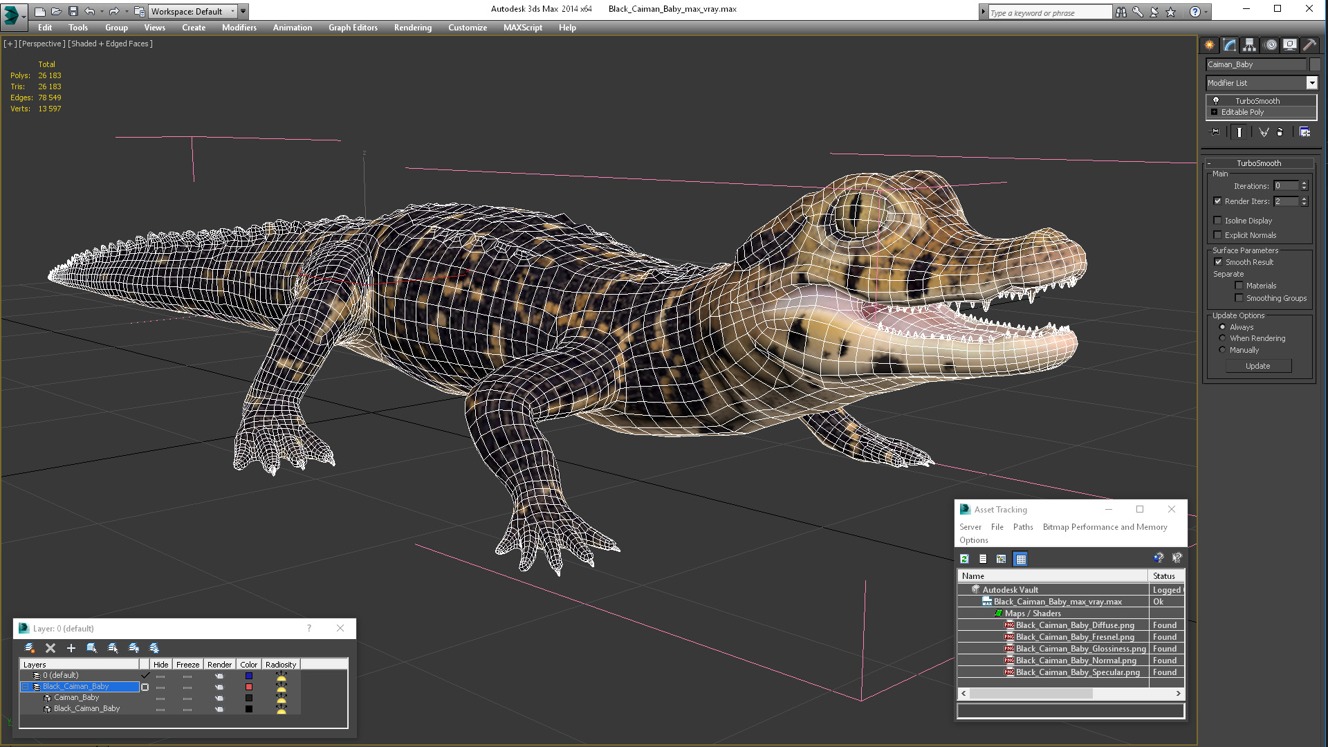 Black Caiman Baby 3D