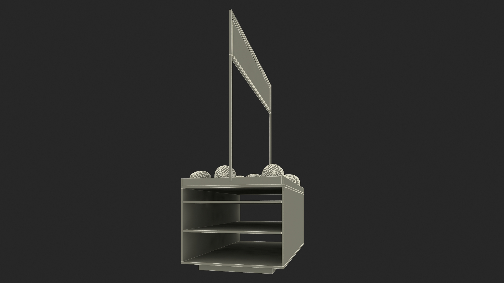 3D model Counter with Variety of Fruits