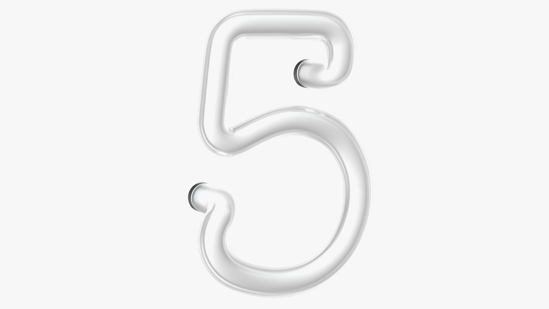 Neon Tube Light Number 5 3D model
