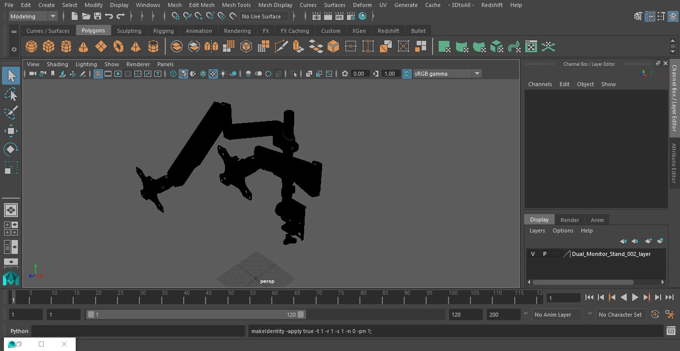 3D Dual Monitor Stand model