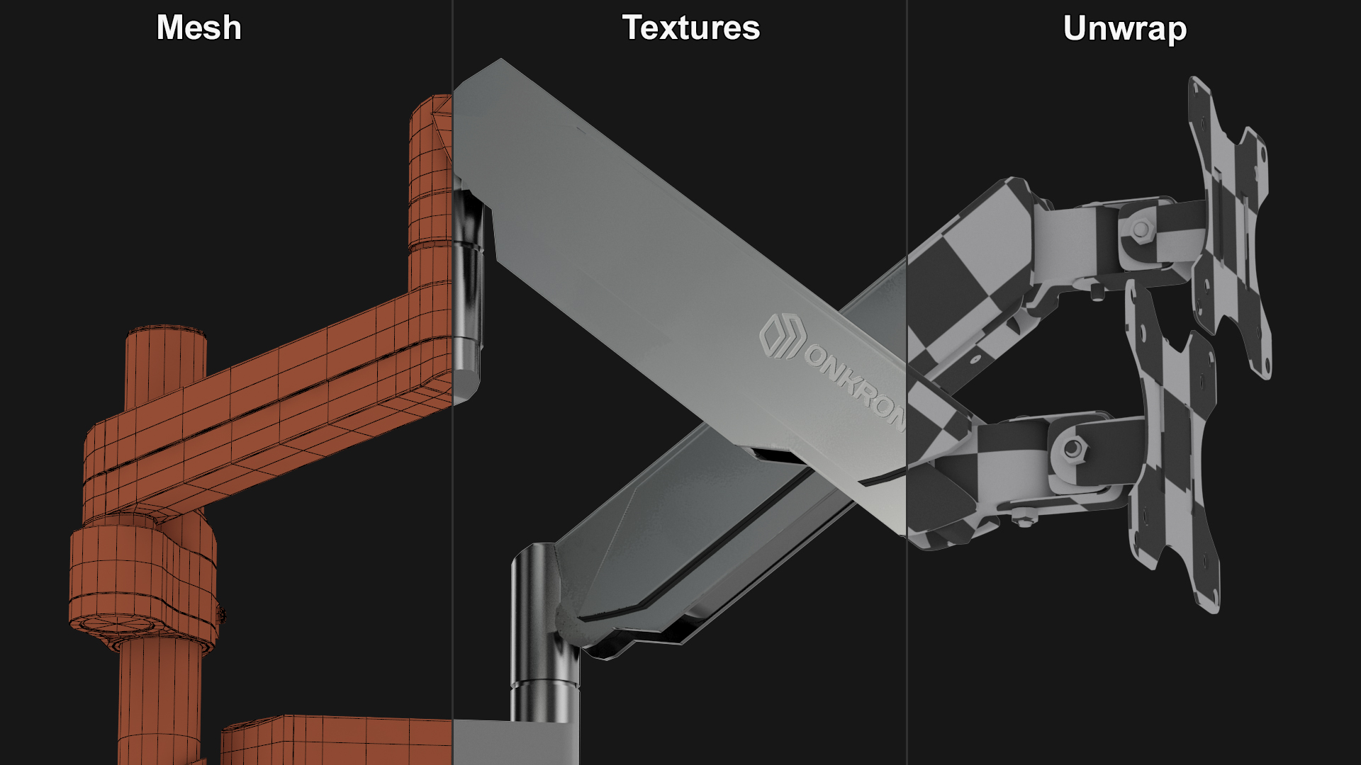 3D Dual Monitor Stand model