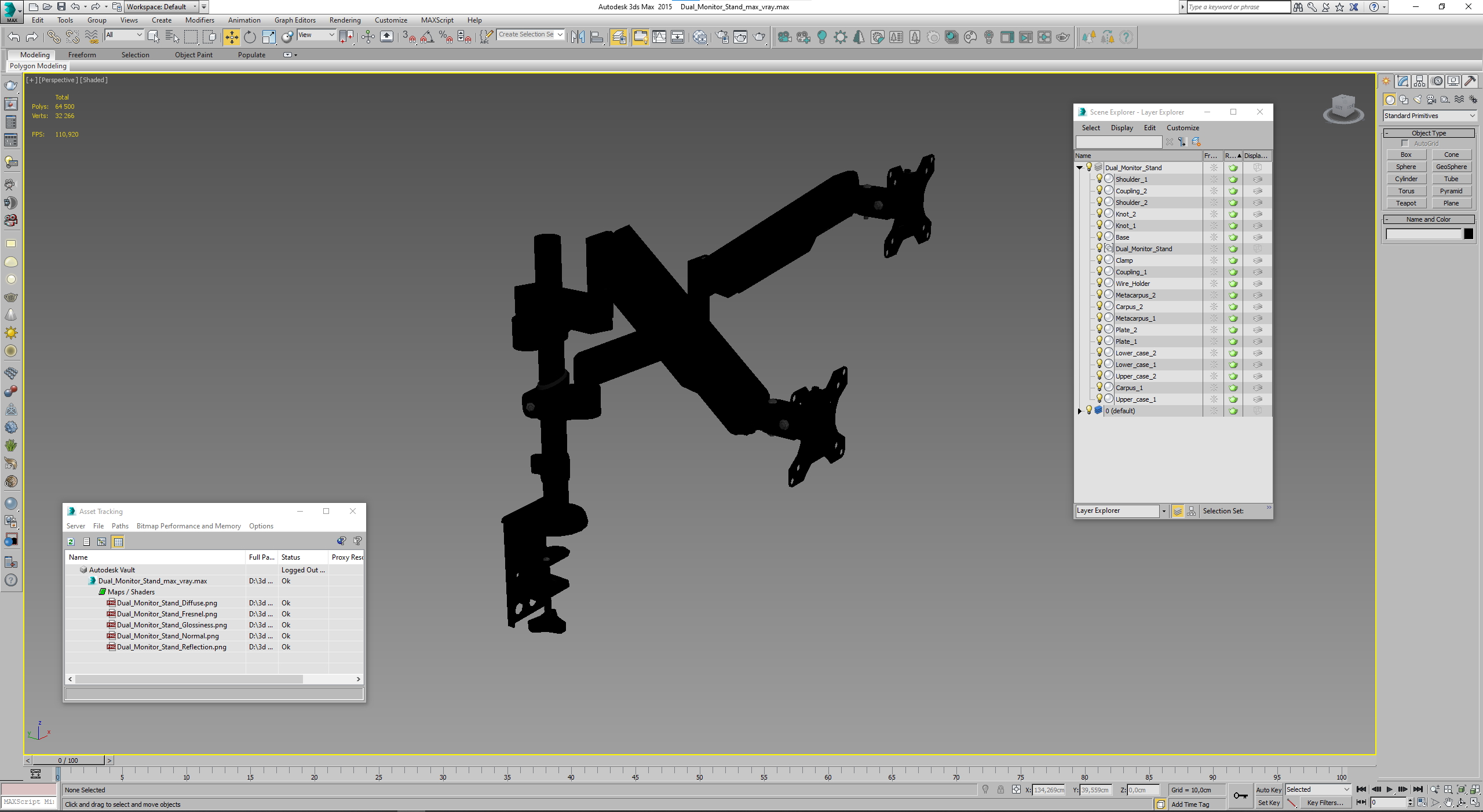 3D Dual Monitor Stand model