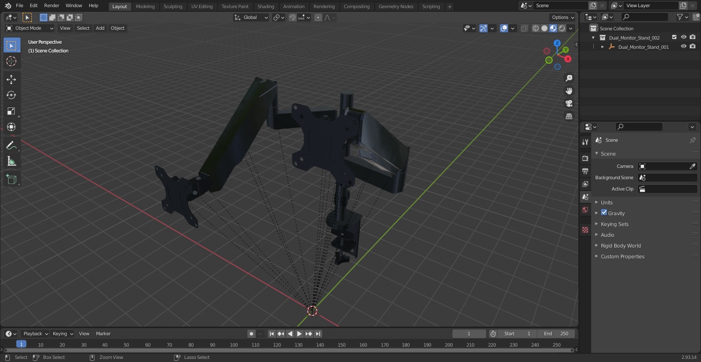 3D Dual Monitor Stand model