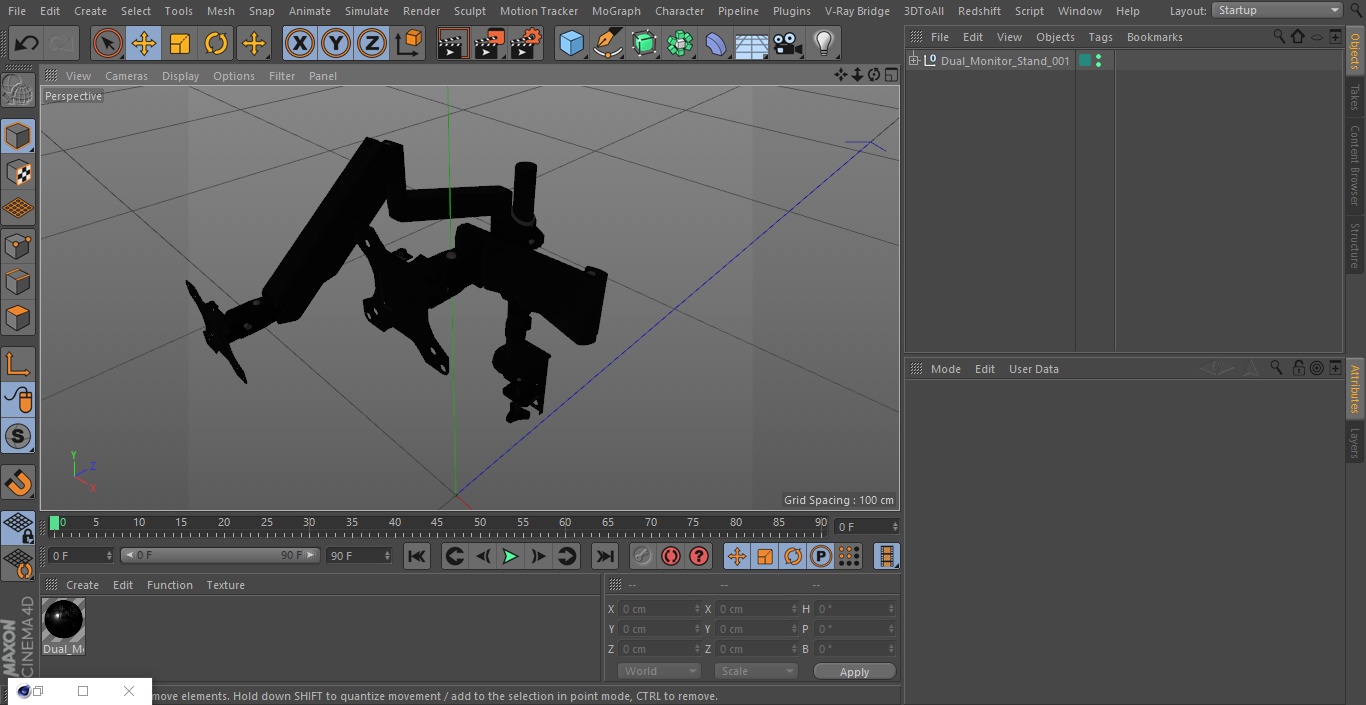 3D Dual Monitor Stand model