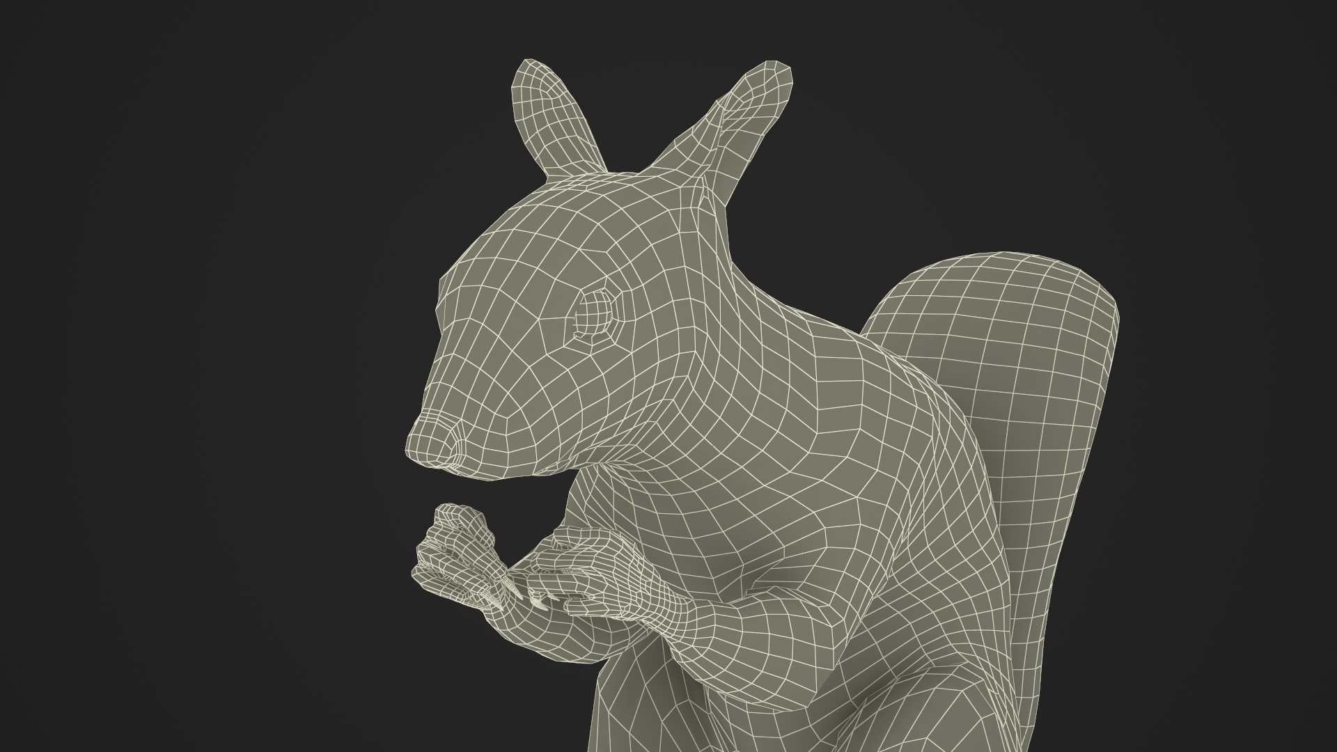 Red Squirrel in a Sitting Pose Fur 3D model