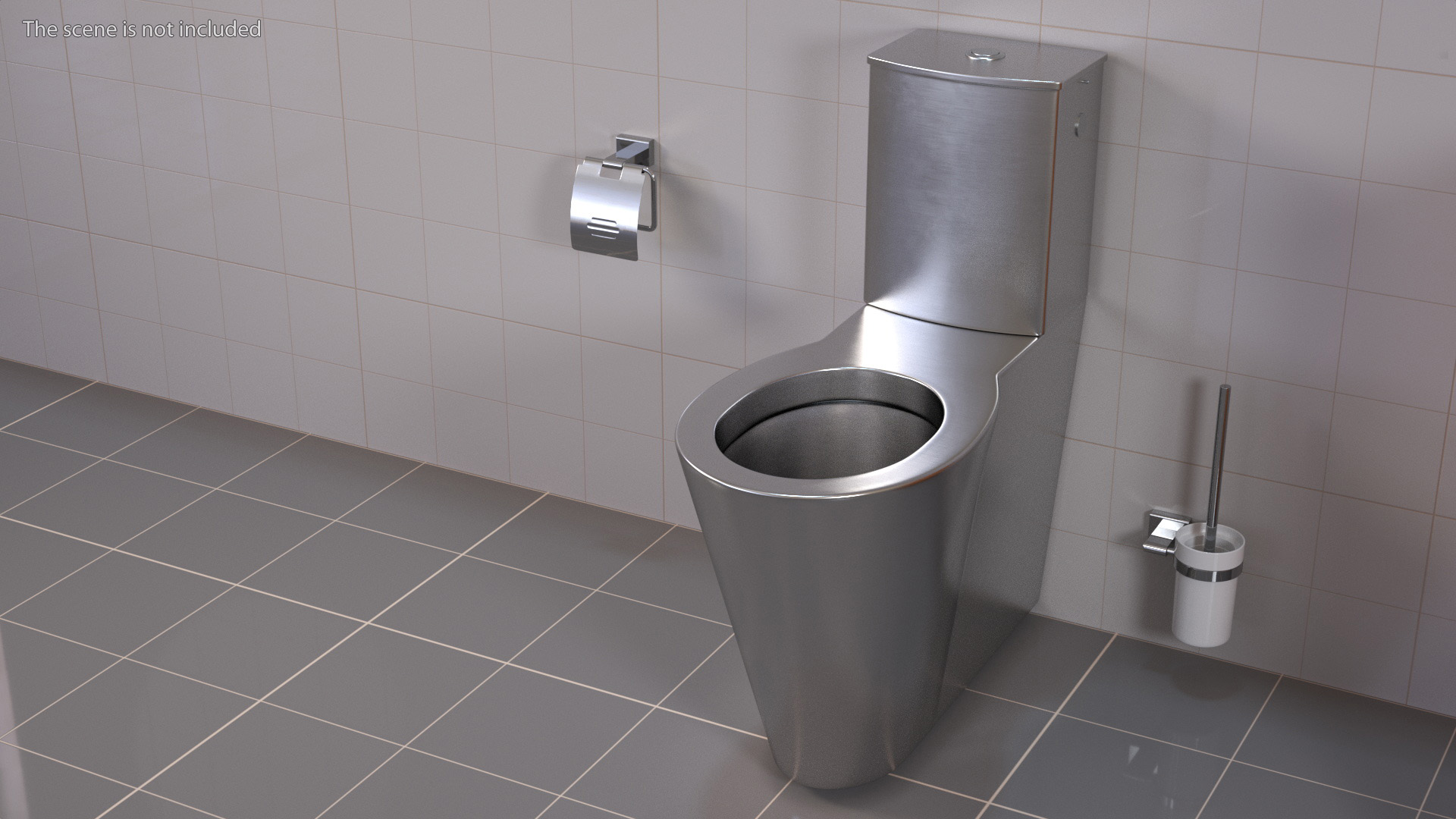 Stainless Steel Floor Standing Toilet 3D