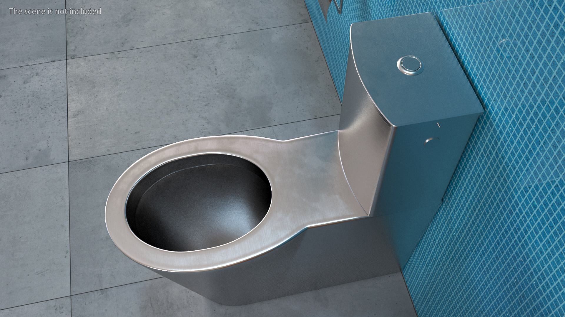 Stainless Steel Floor Standing Toilet 3D
