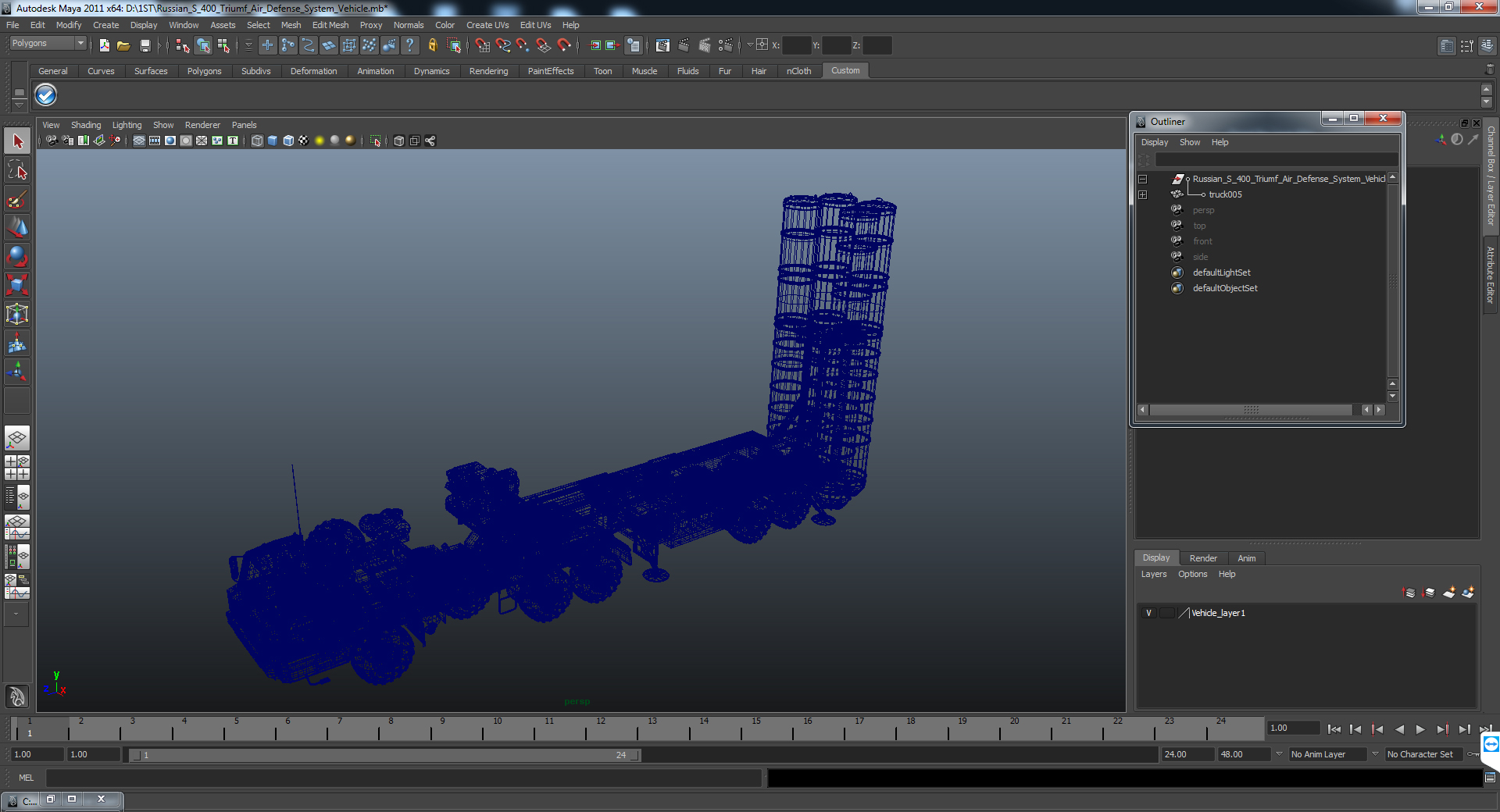 3D S 400 Triumf Launch Vehicle Battle Position model