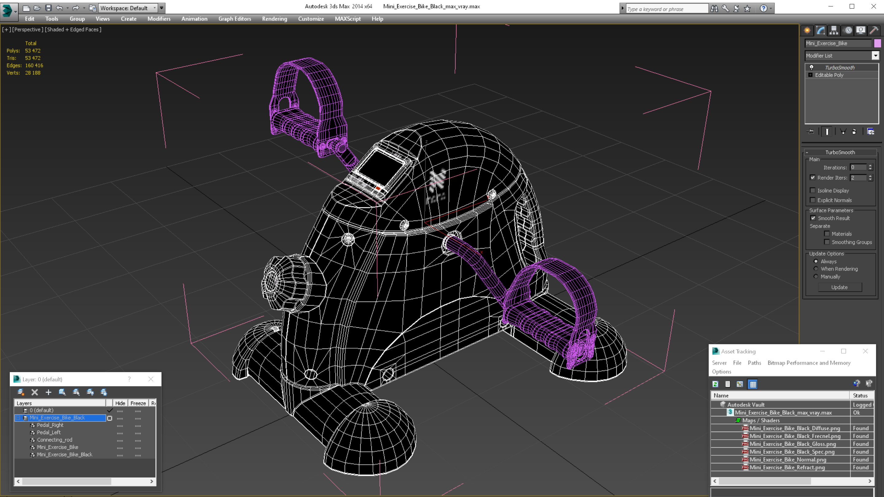 Mini Exercise Bike Black 3D model