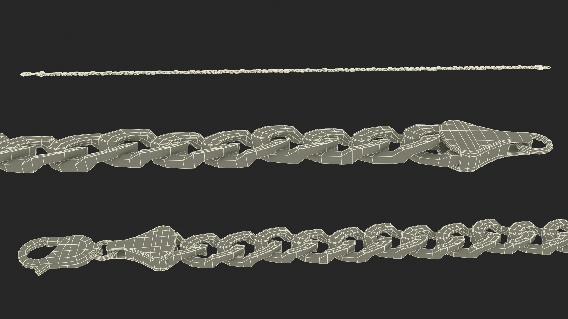 Curb Chain Silver 3D
