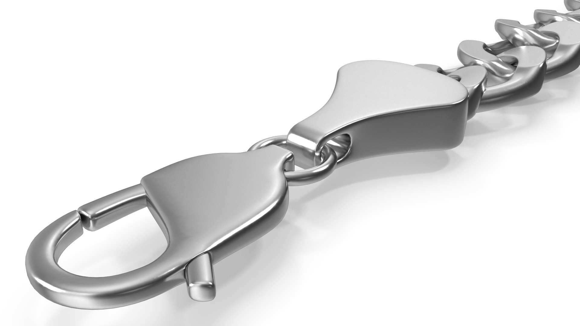 Curb Chain Silver 3D