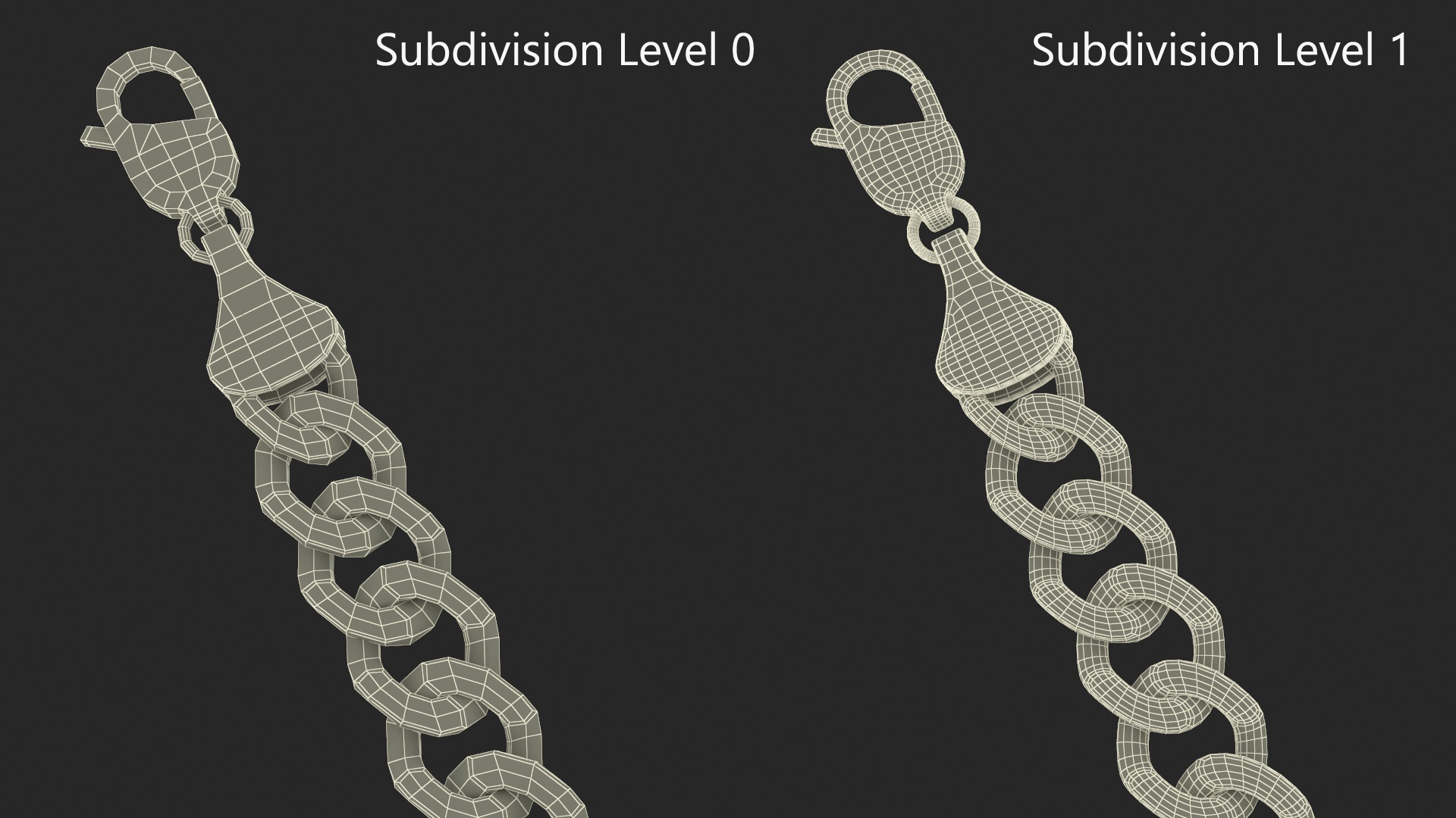 Curb Chain Silver 3D