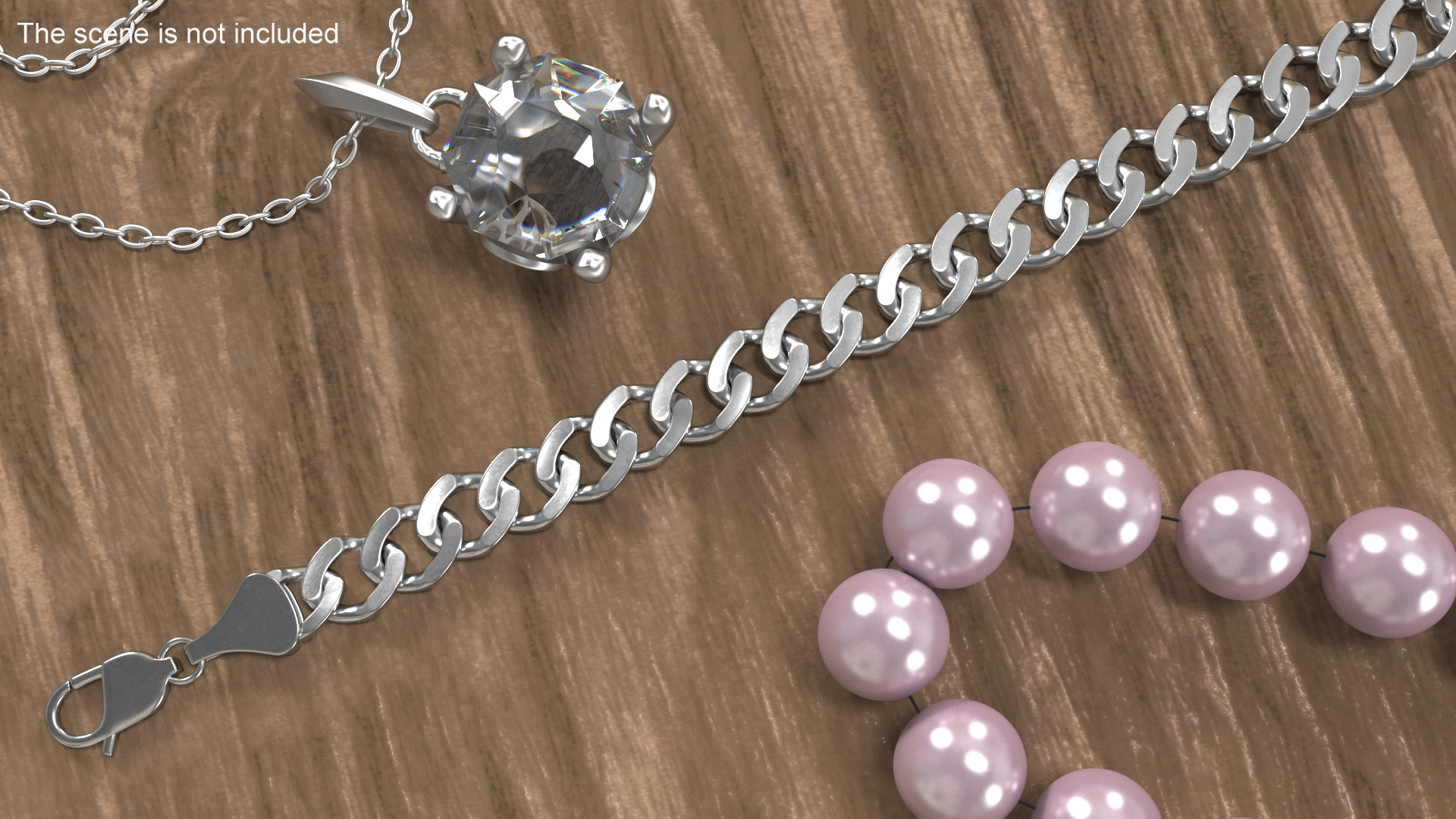 Curb Chain Silver 3D