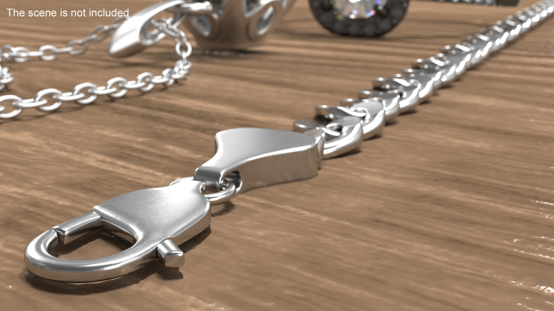 Curb Chain Silver 3D