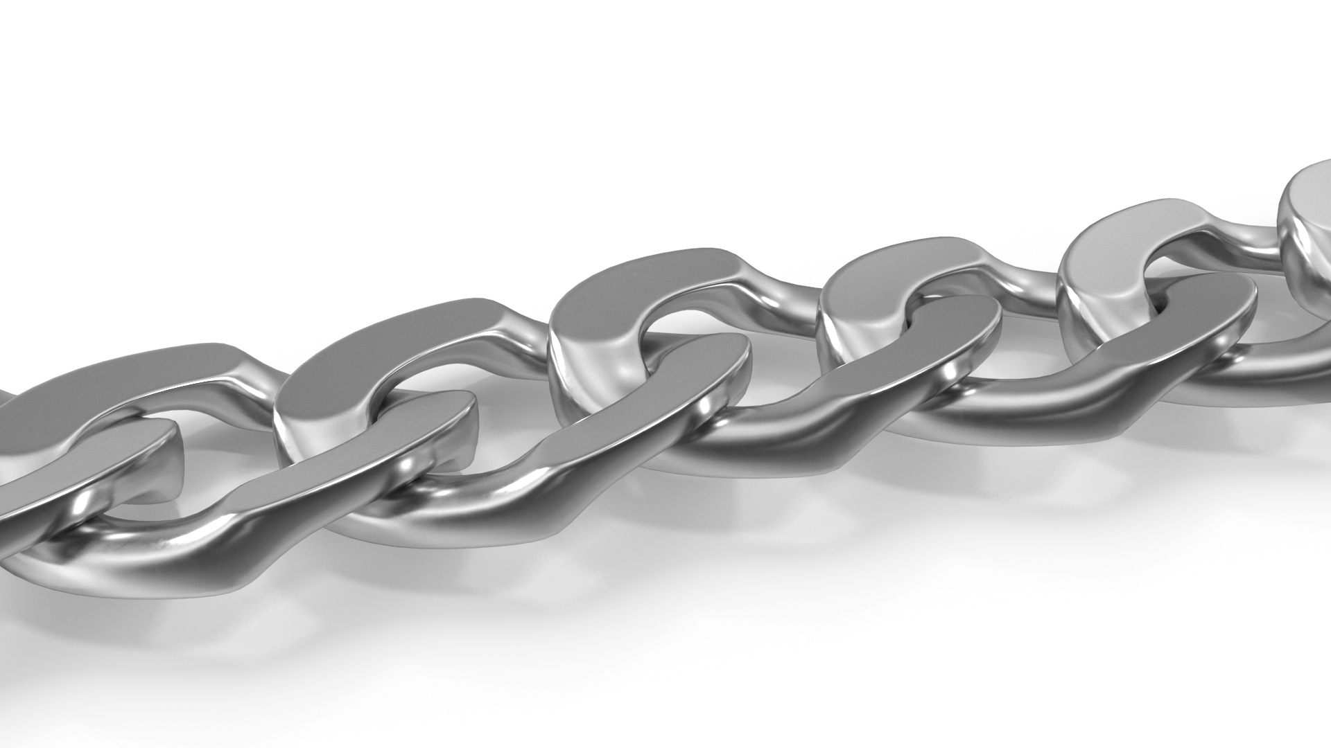Curb Chain Silver 3D
