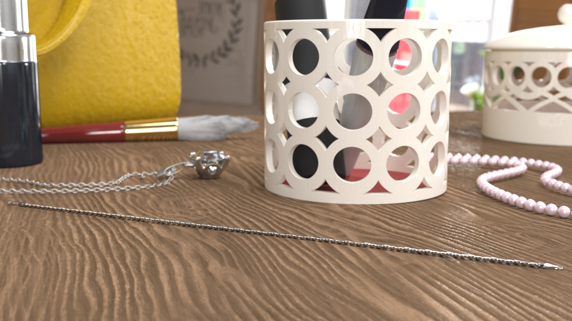 Curb Chain Silver 3D