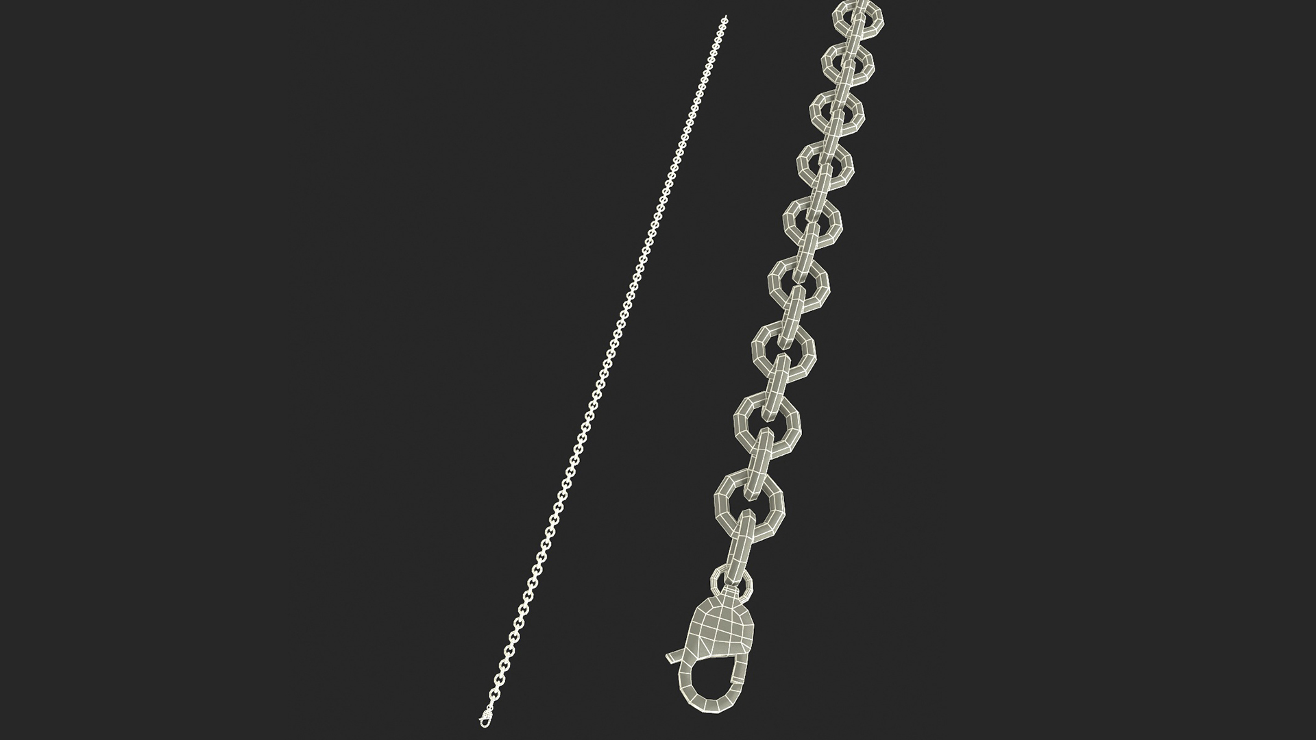Curb Chain Silver 3D